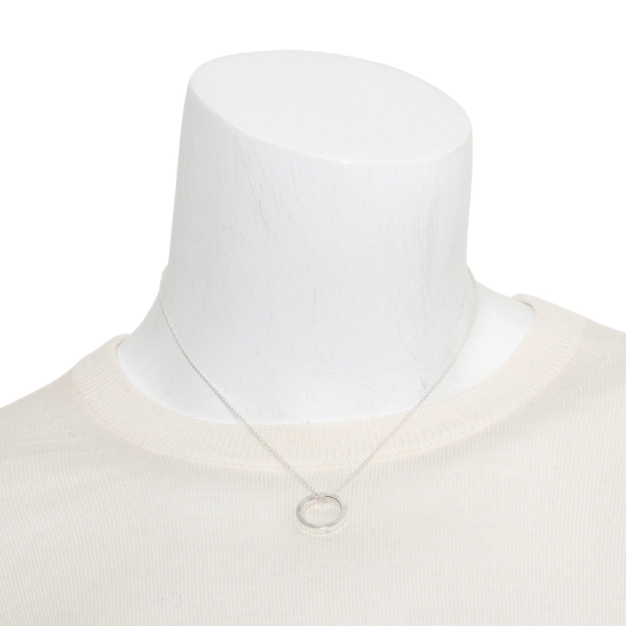 Tiffany & Co. Sterling Silver Medium 1837 Circle Pendant Necklace