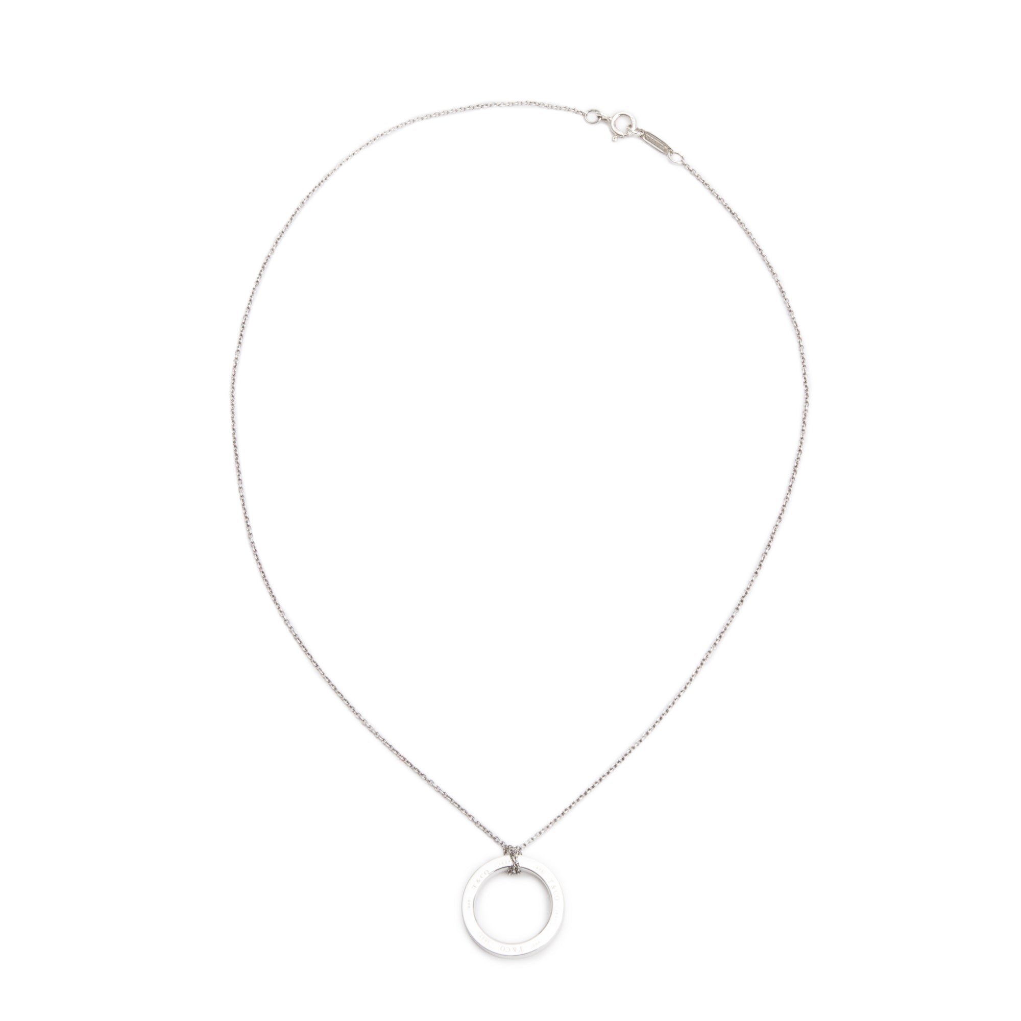 Tiffany & Co. Sterling Silver Medium 1837 Circle Pendant Necklace