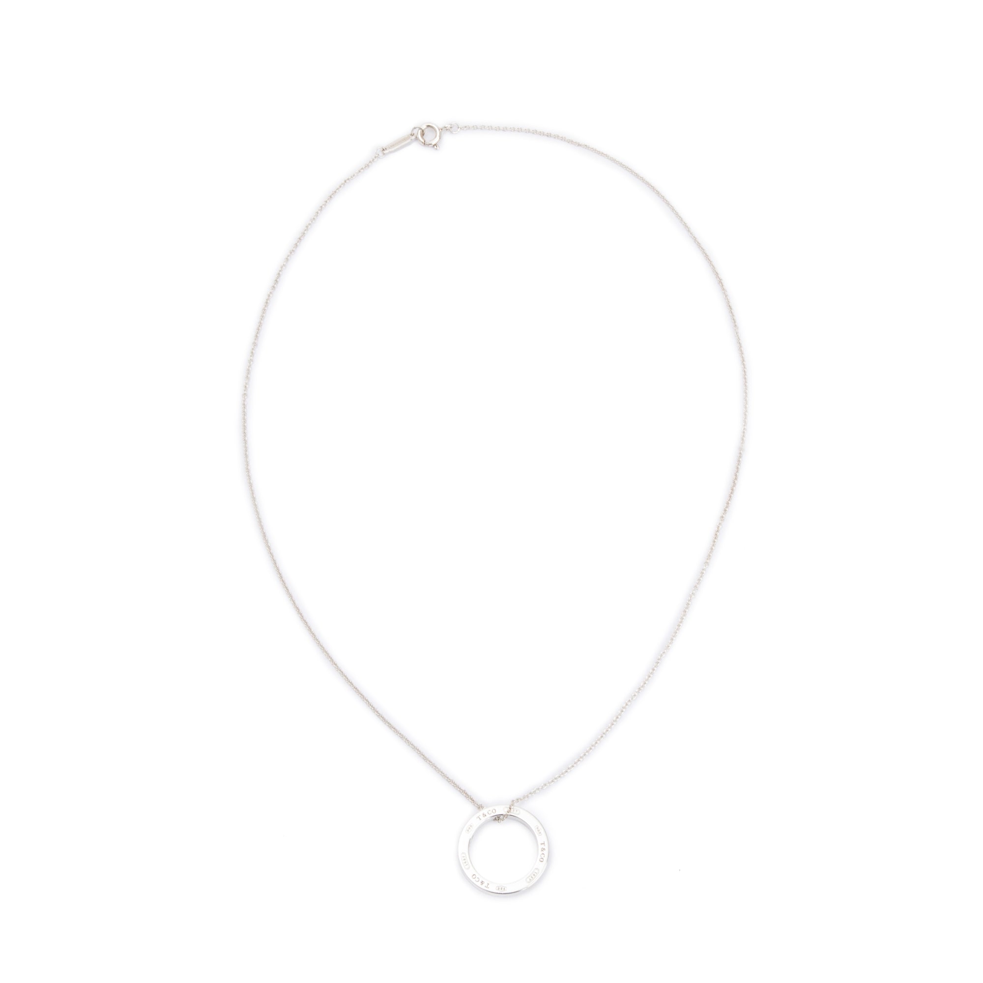 Tiffany & Co. Sterling Silver Medium 1837 Circle Pendant Necklace
