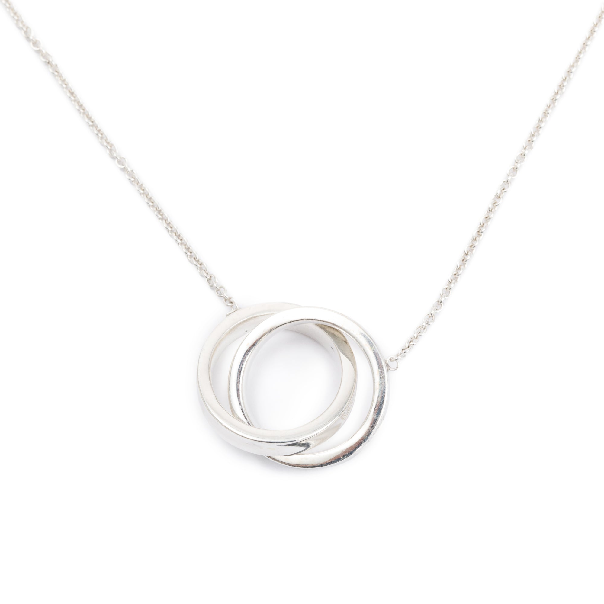 Tiffany & Co. Sterling Silver Medium 1837 Interlocking Circles Pendant Necklace
