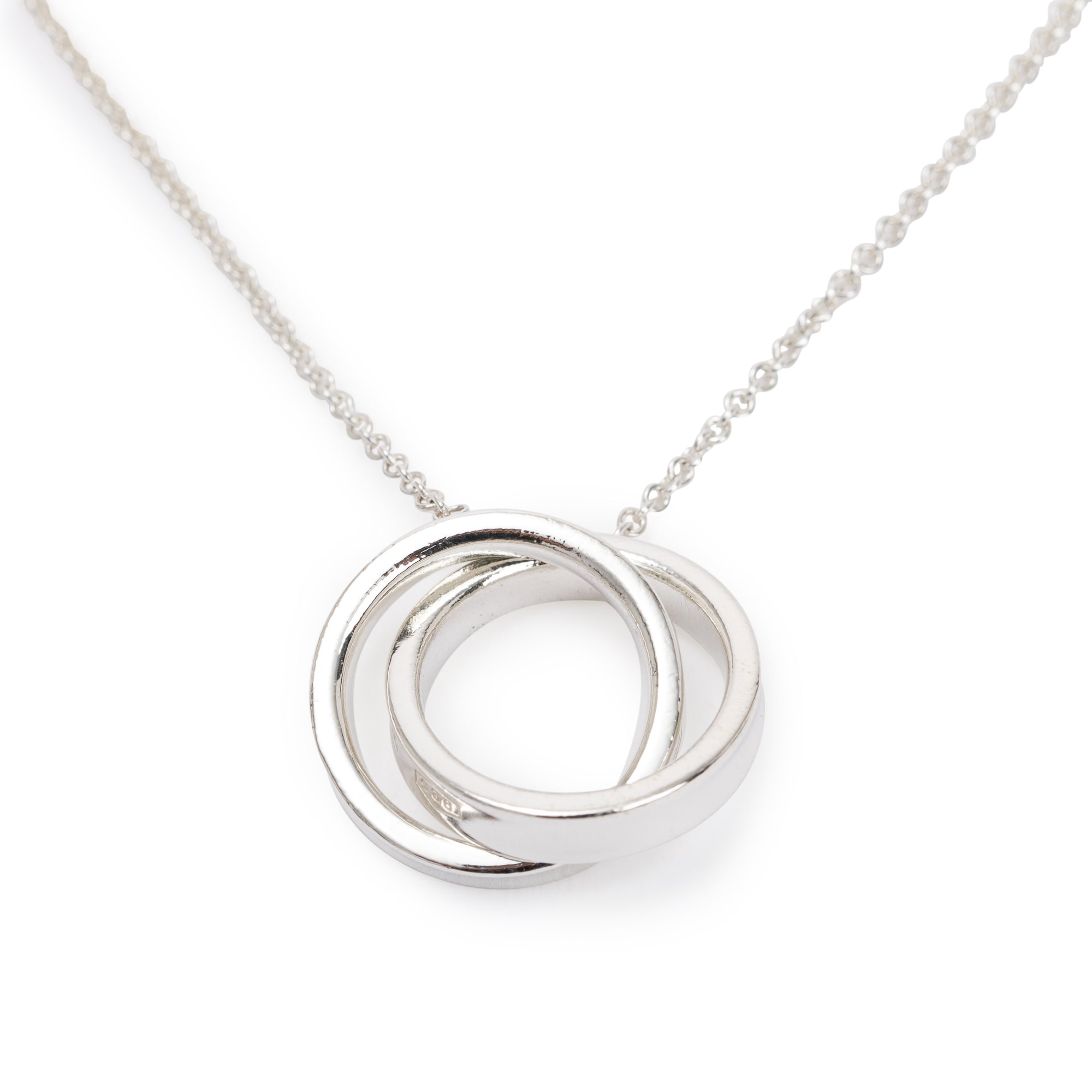 Tiffany & Co. Sterling Silver Medium 1837 Interlocking Circles Pendant Necklace