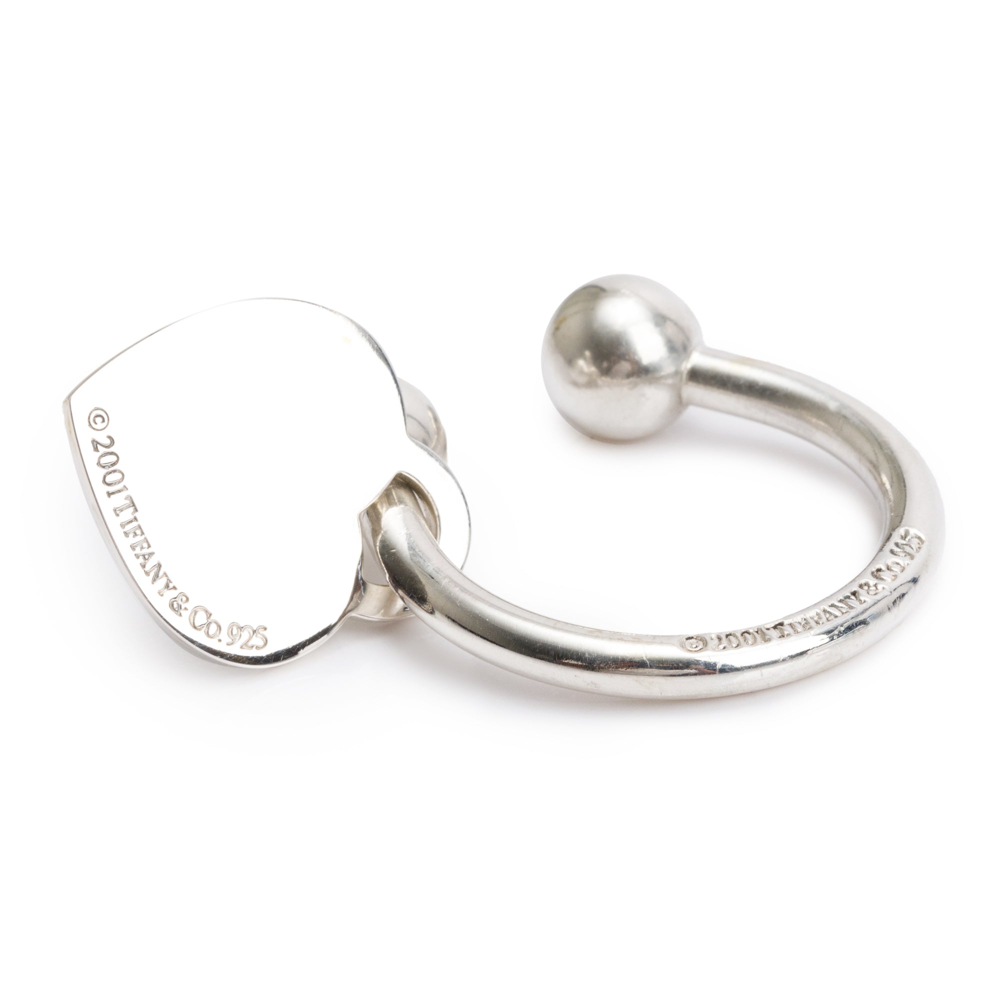 Tiffany & Co. Sterling Silver Medium Heart Tag Key Ring