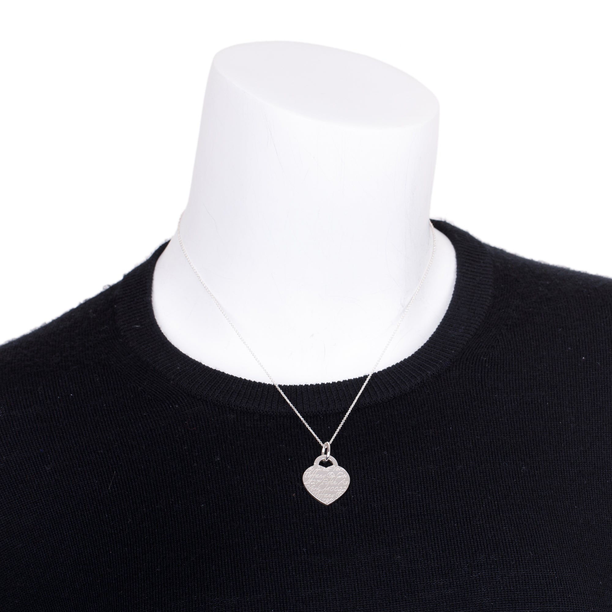 Tiffany & Co. Sterling Silver Medium Notes Heart Tag Pendant Necklace