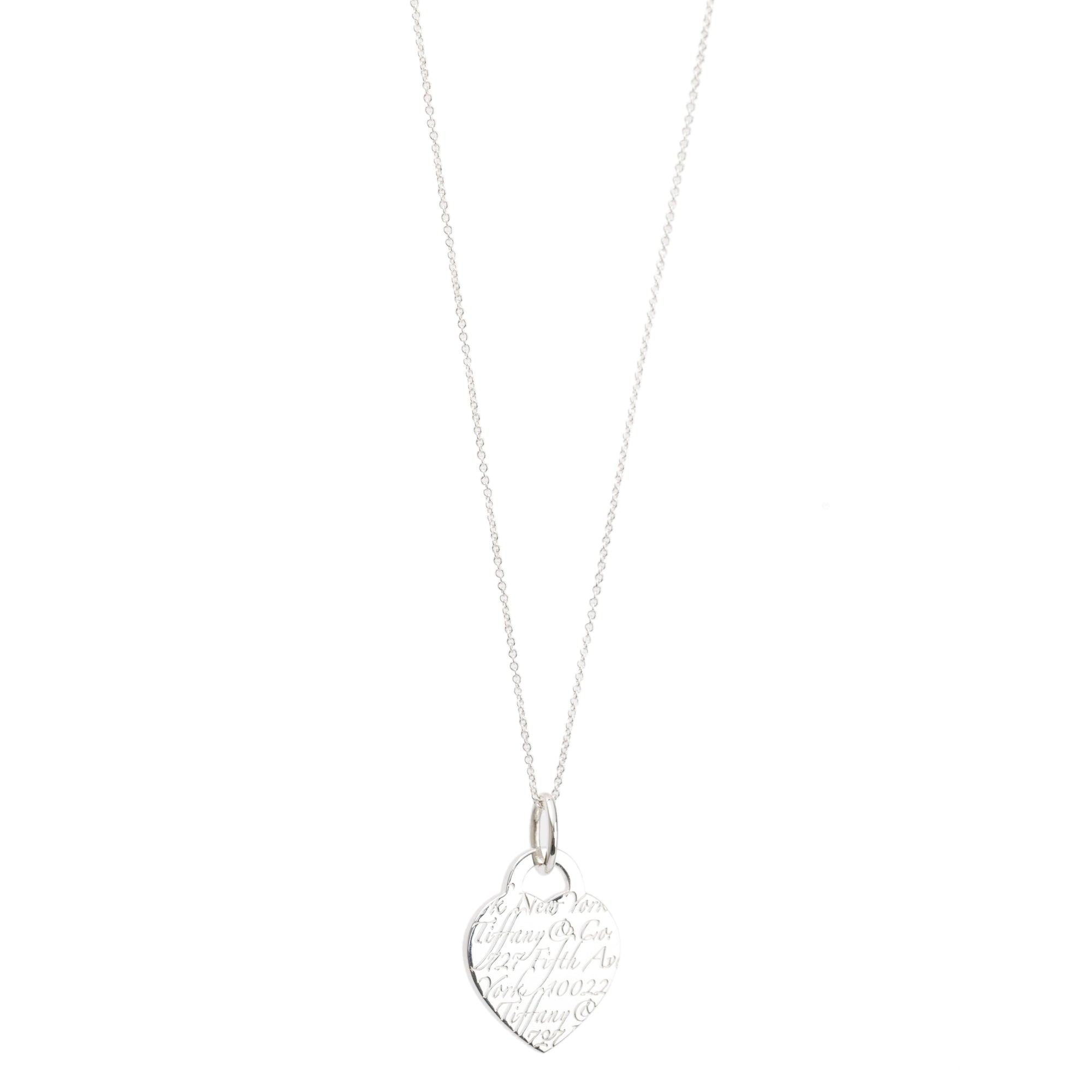 Tiffany & Co. Sterling Silver Medium Notes Heart Tag Pendant Necklace