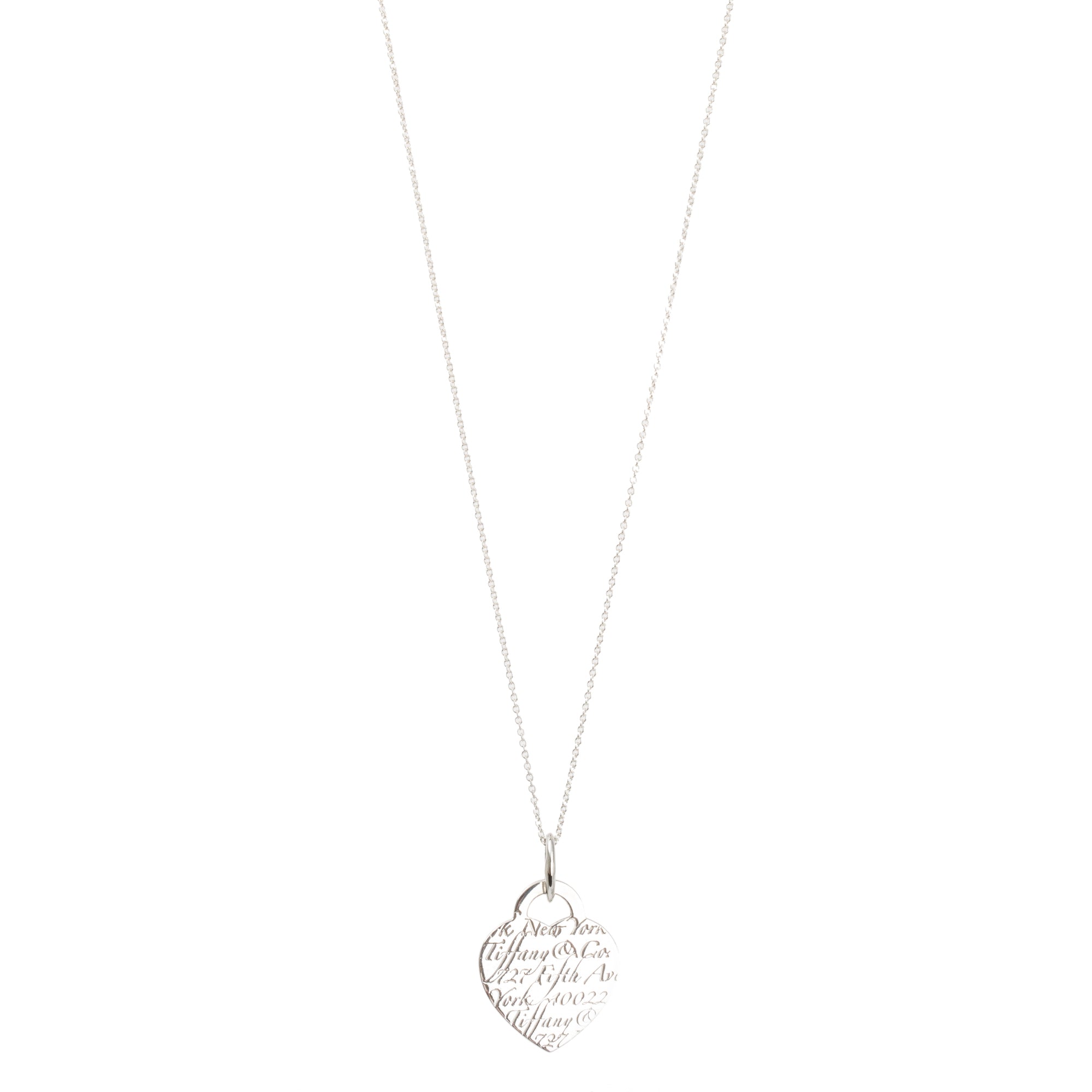 Tiffany & Co. Sterling Silver Medium Notes Heart Tag Pendant Necklace