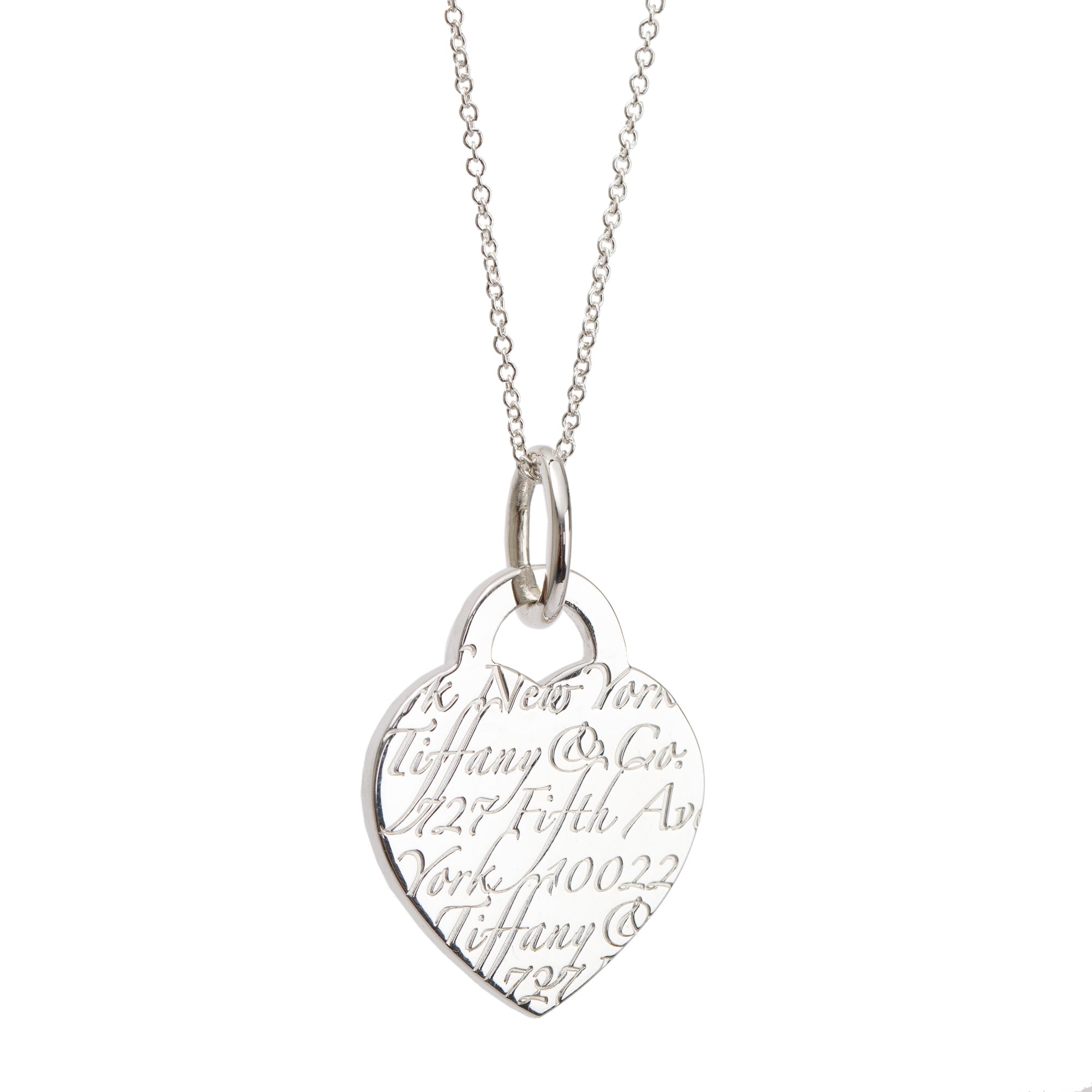 Tiffany & Co. Sterling Silver Medium Notes Heart Tag Pendant Necklace