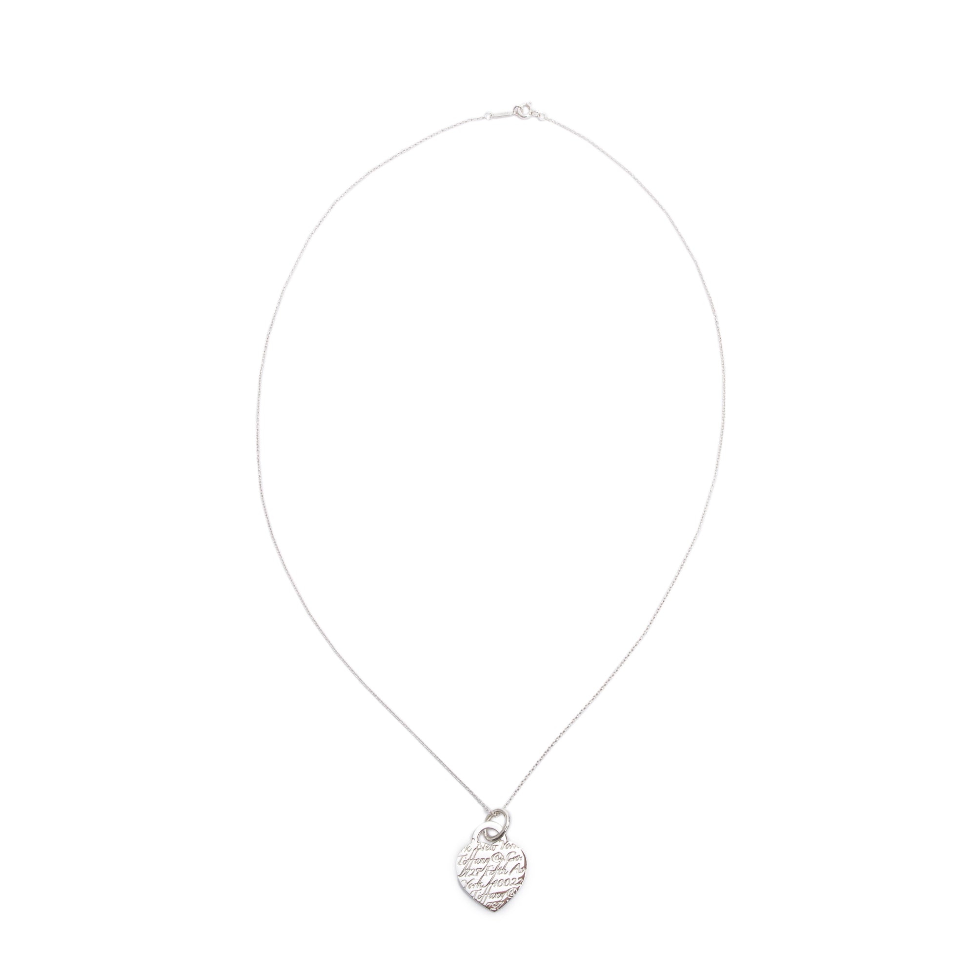 Tiffany & Co. Sterling Silver Medium Notes Heart Tag Pendant Necklace