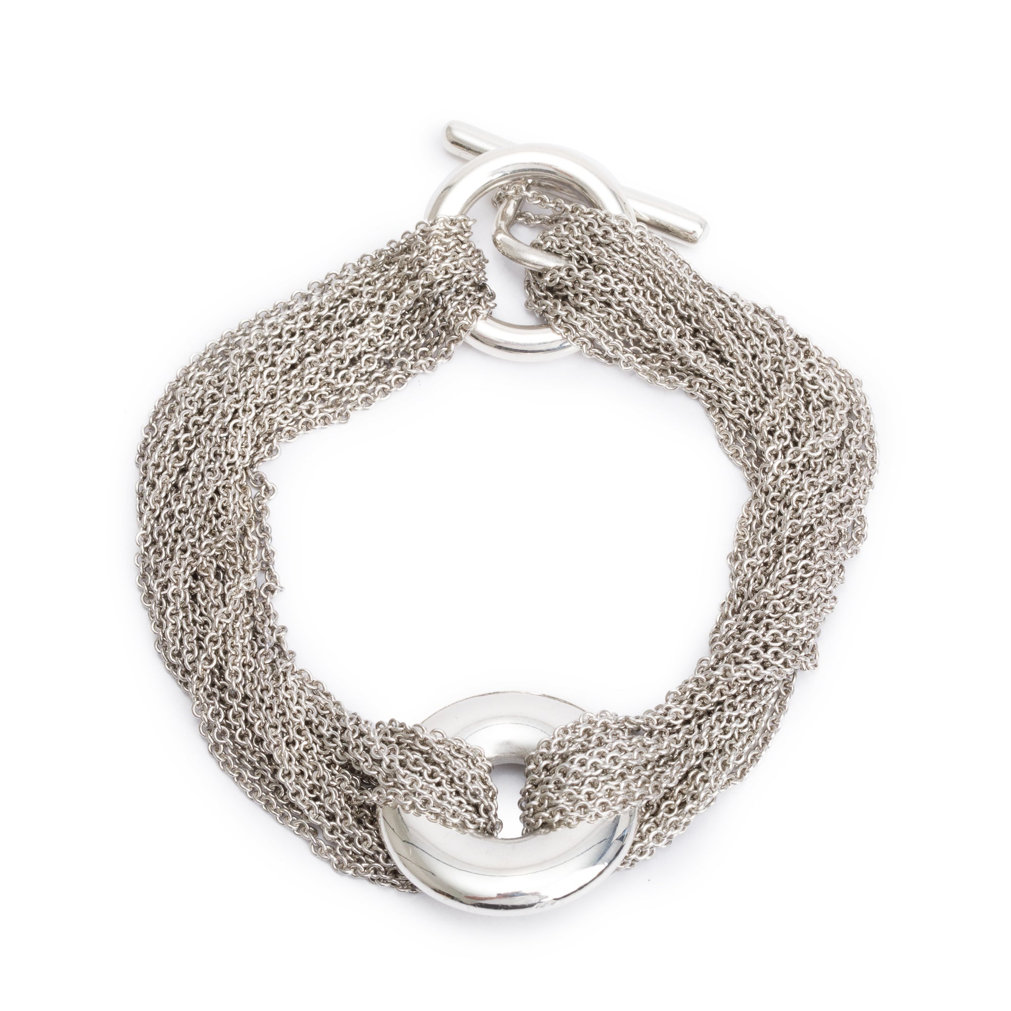 Tiffany & Co. Sterling Silver Mesh Circle Multistrand Bracelet
