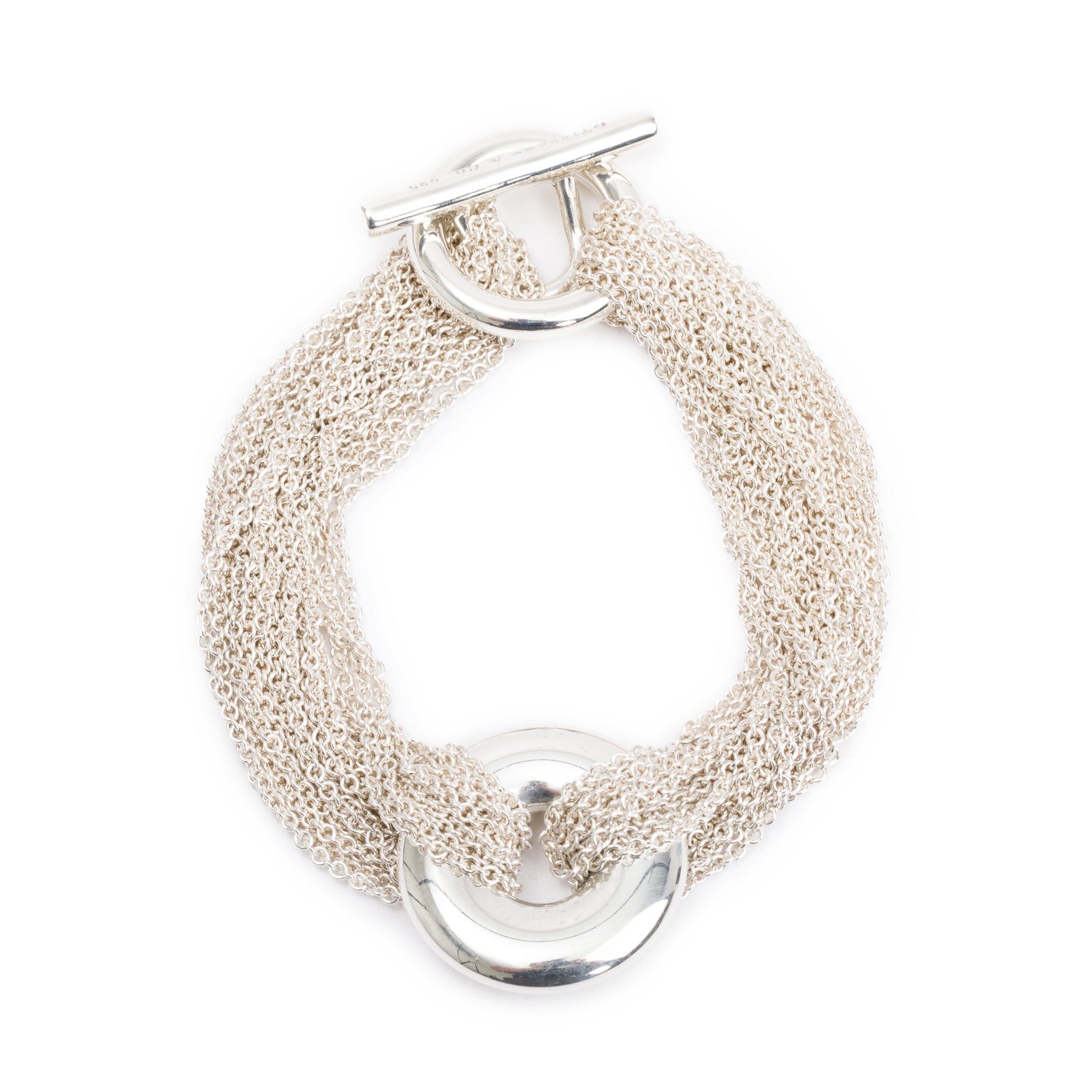 Tiffany & Co. Sterling Silver Mesh Circle Multistrand Bracelet