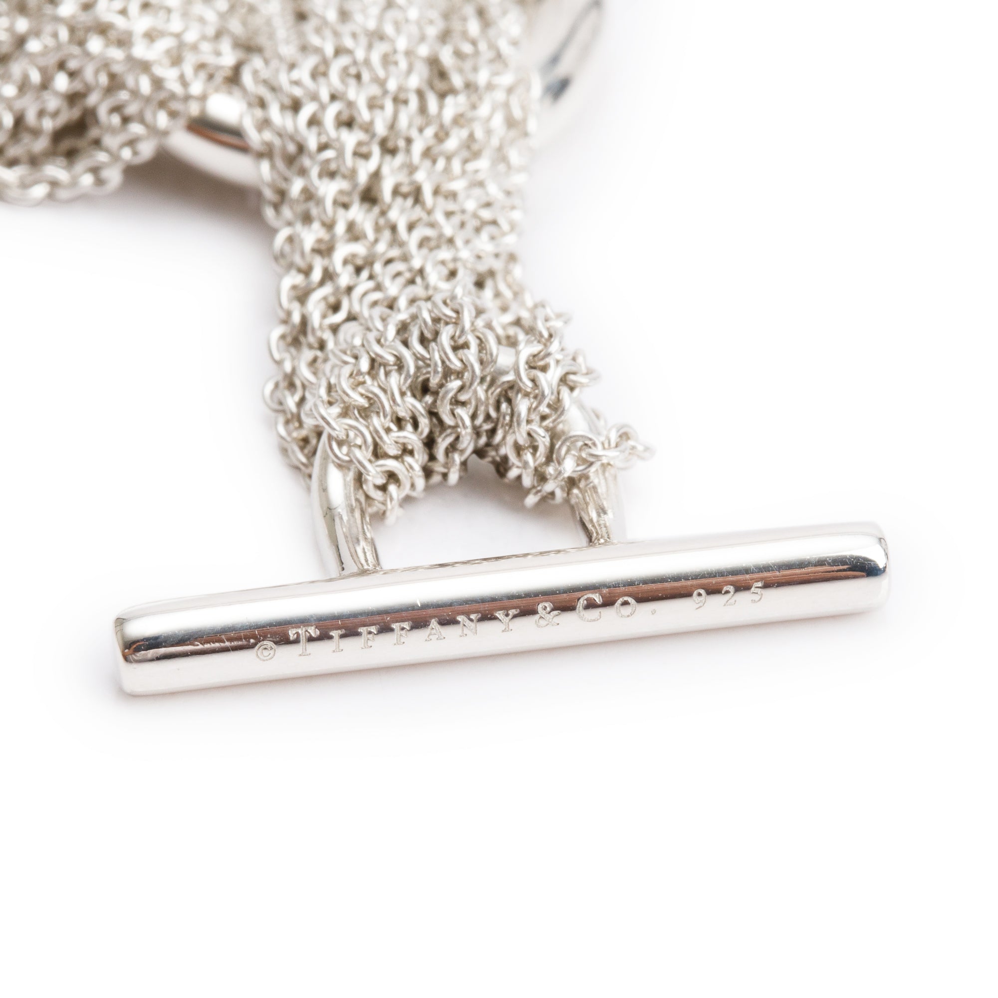 Tiffany & Co. Sterling Silver Mesh Heart Multistrand Toggle Bracelet