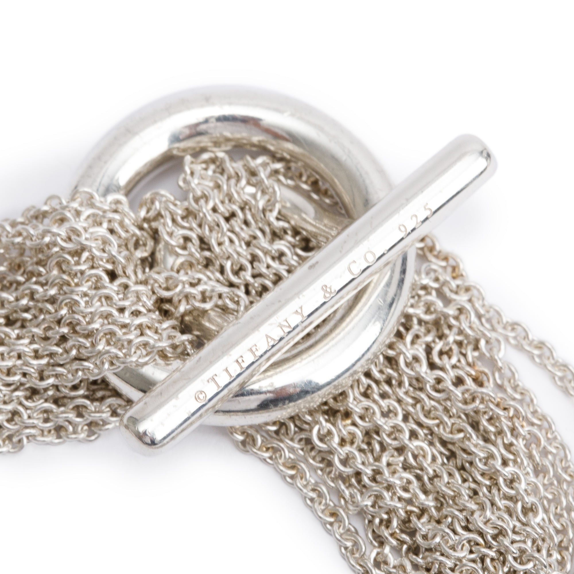 Tiffany & Co. Sterling Silver Mesh Heart Multistrand Toggle Bracelet