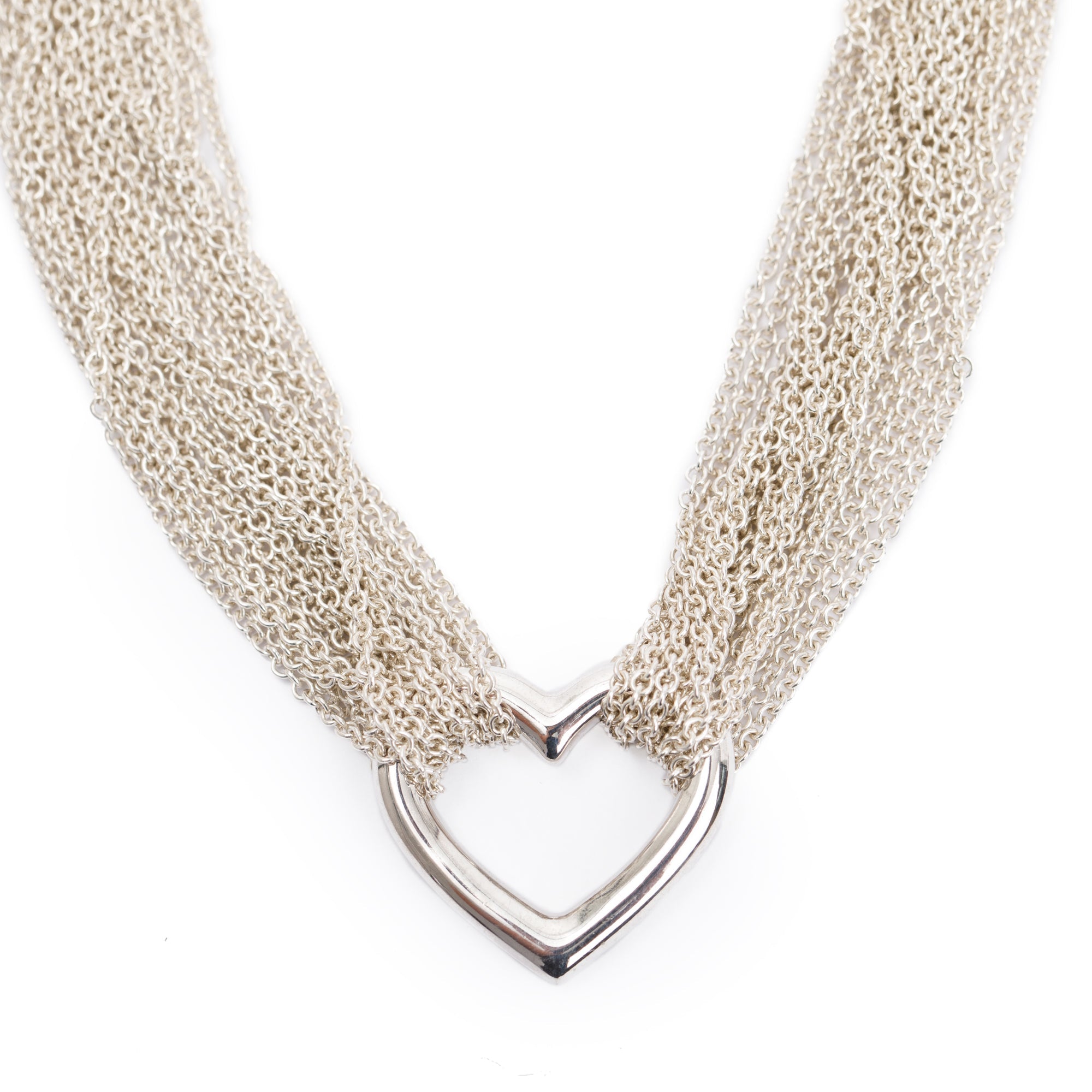 Tiffany & Co. Sterling Silver Mesh Heart Necklace