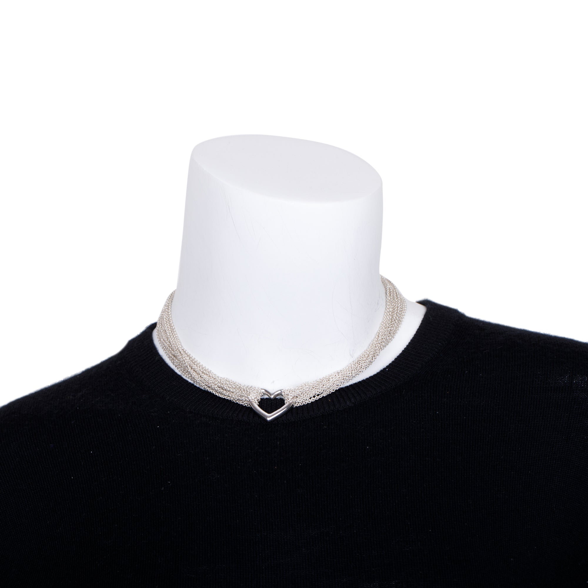 Tiffany & Co. Sterling Silver Mesh Heart Necklace