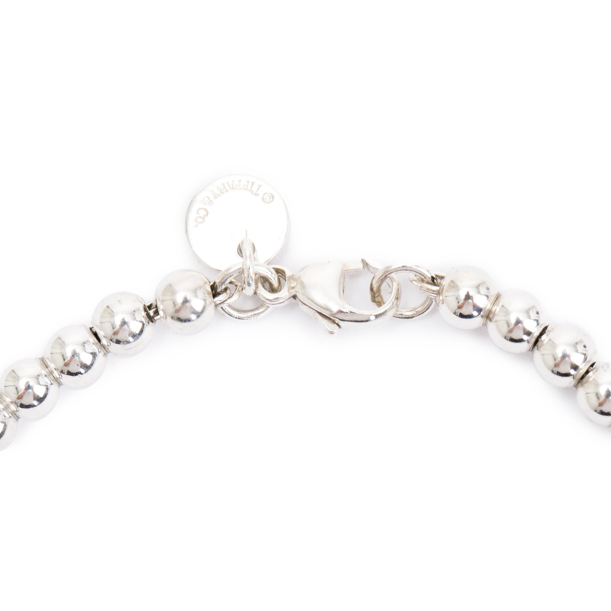 Tiffany & Co. Sterling Silver Mini Bow 4MM Bead Bracelet