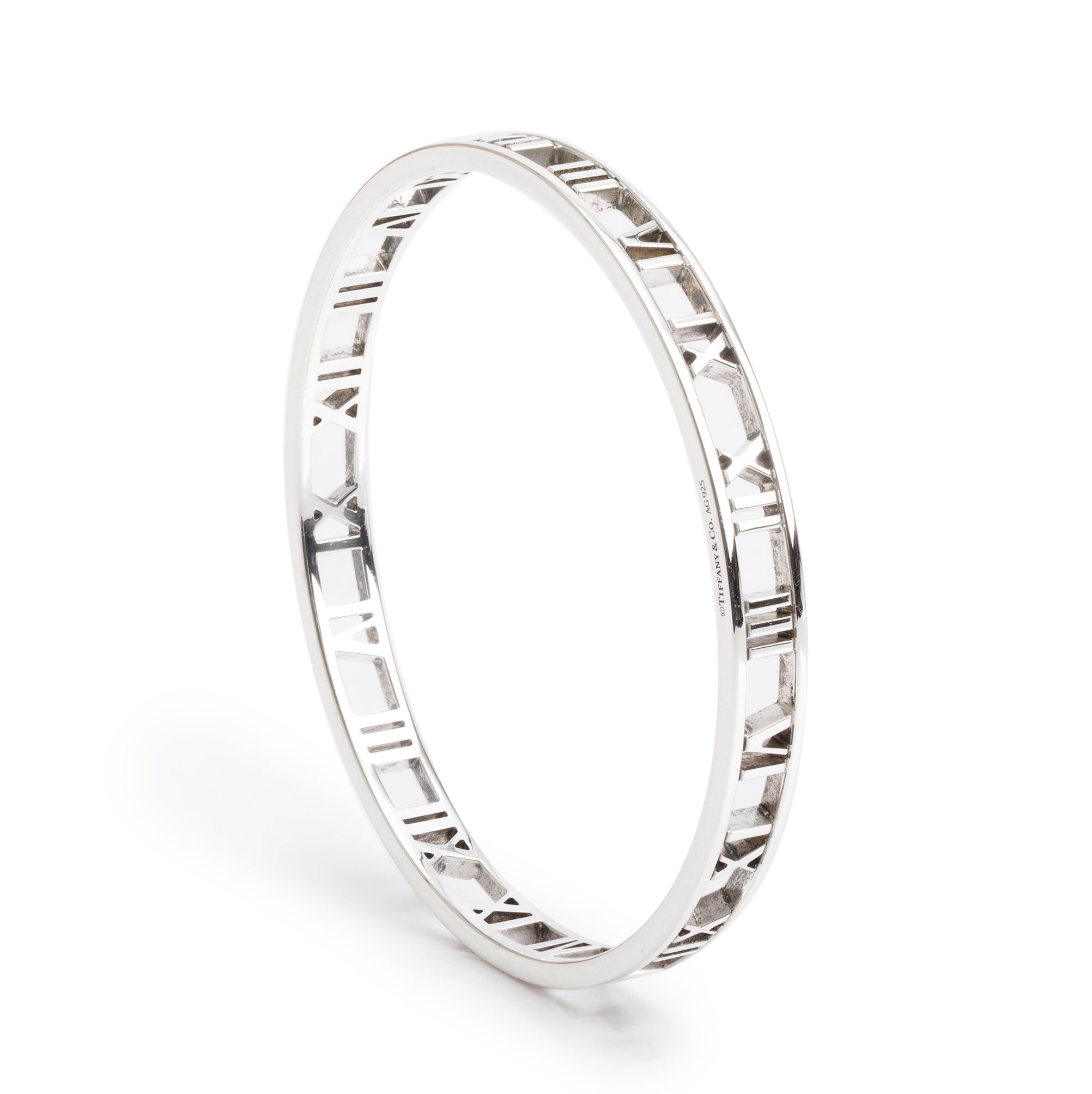 Tiffany & Co. Sterling Silver Narrow Atlas Open Bangle
