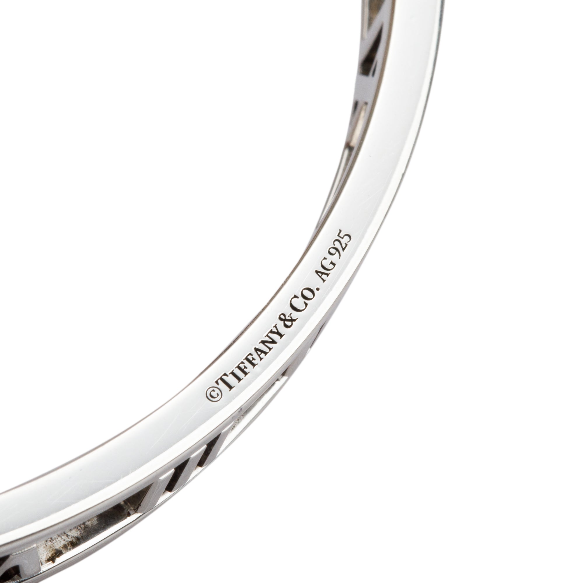 Tiffany & Co. Sterling Silver Narrow Atlas Open Bangle