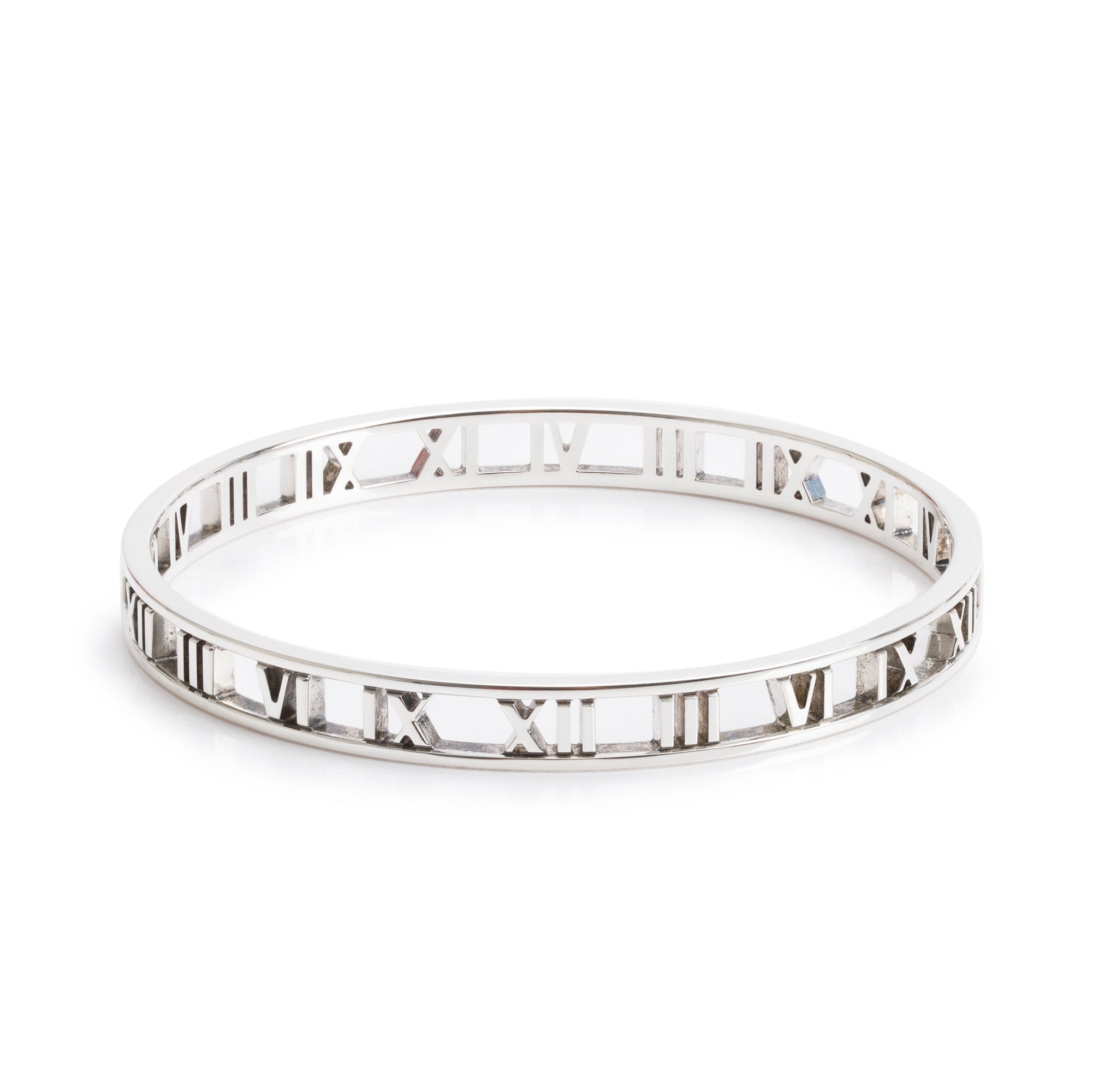Tiffany & Co. Sterling Silver Narrow Atlas Open Bangle