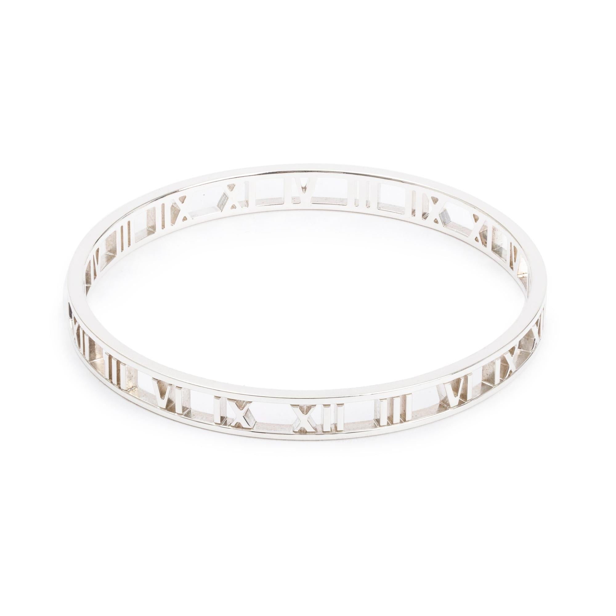 Tiffany & Co. Sterling Silver Narrow Atlas Open Bangle