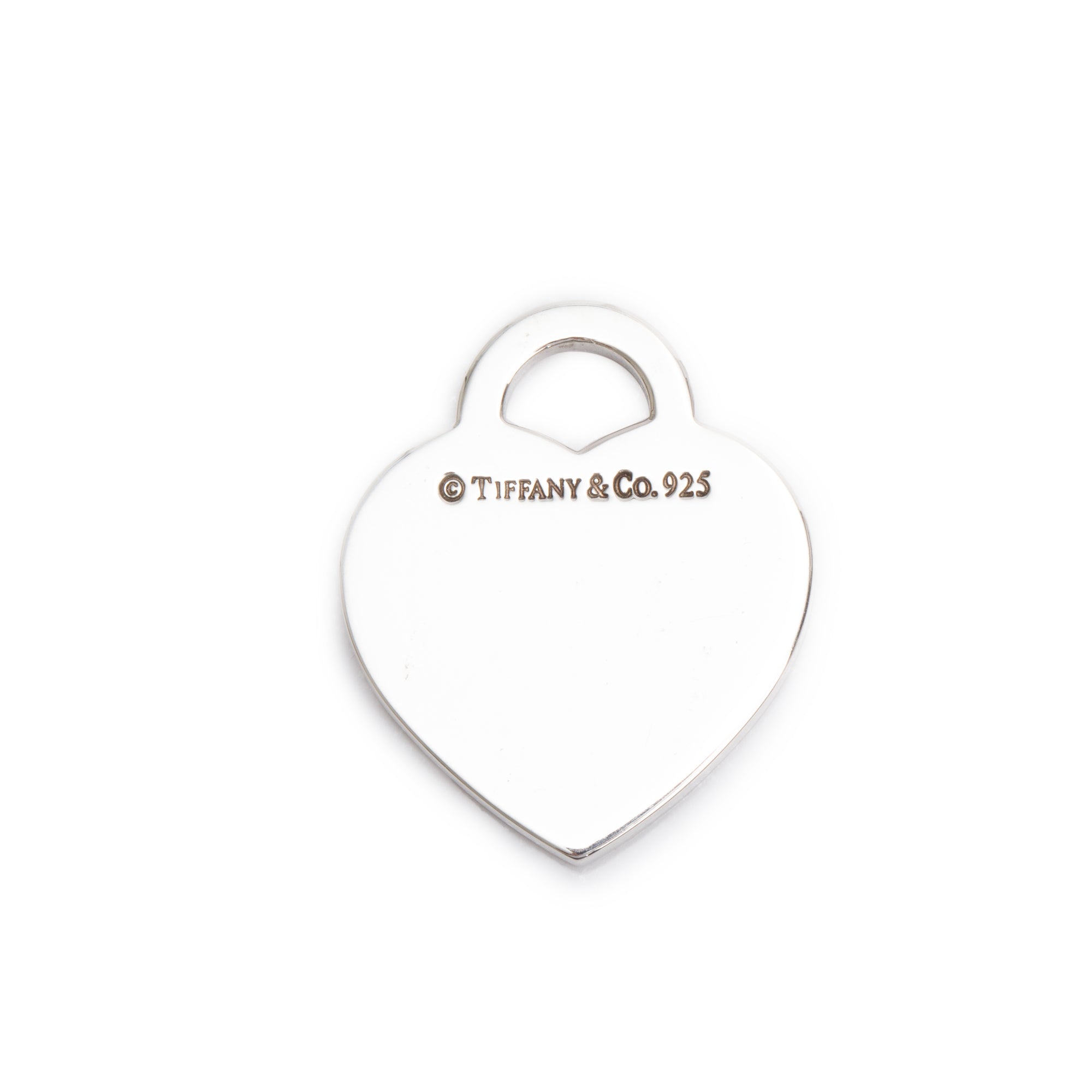 Tiffany & Co. Sterling Silver Notes 'I Love You' Medium Heart Tag Charm