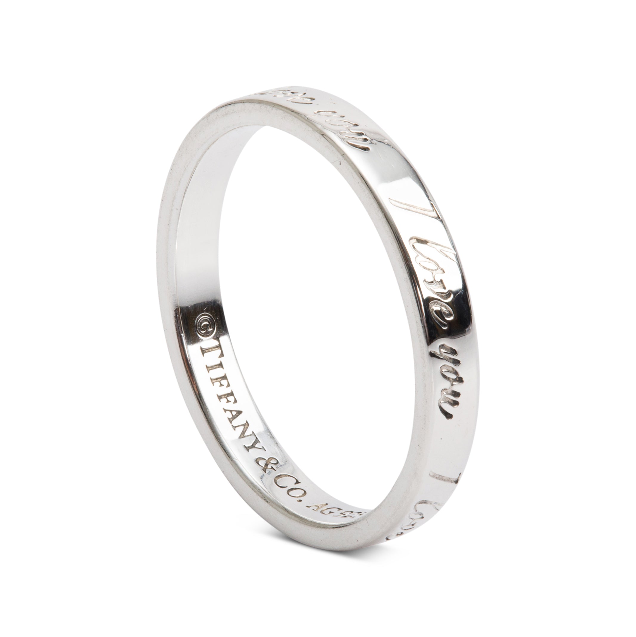 Tiffany & Co. Sterling Silver Notes "I Love You" Ring, Size 6.5