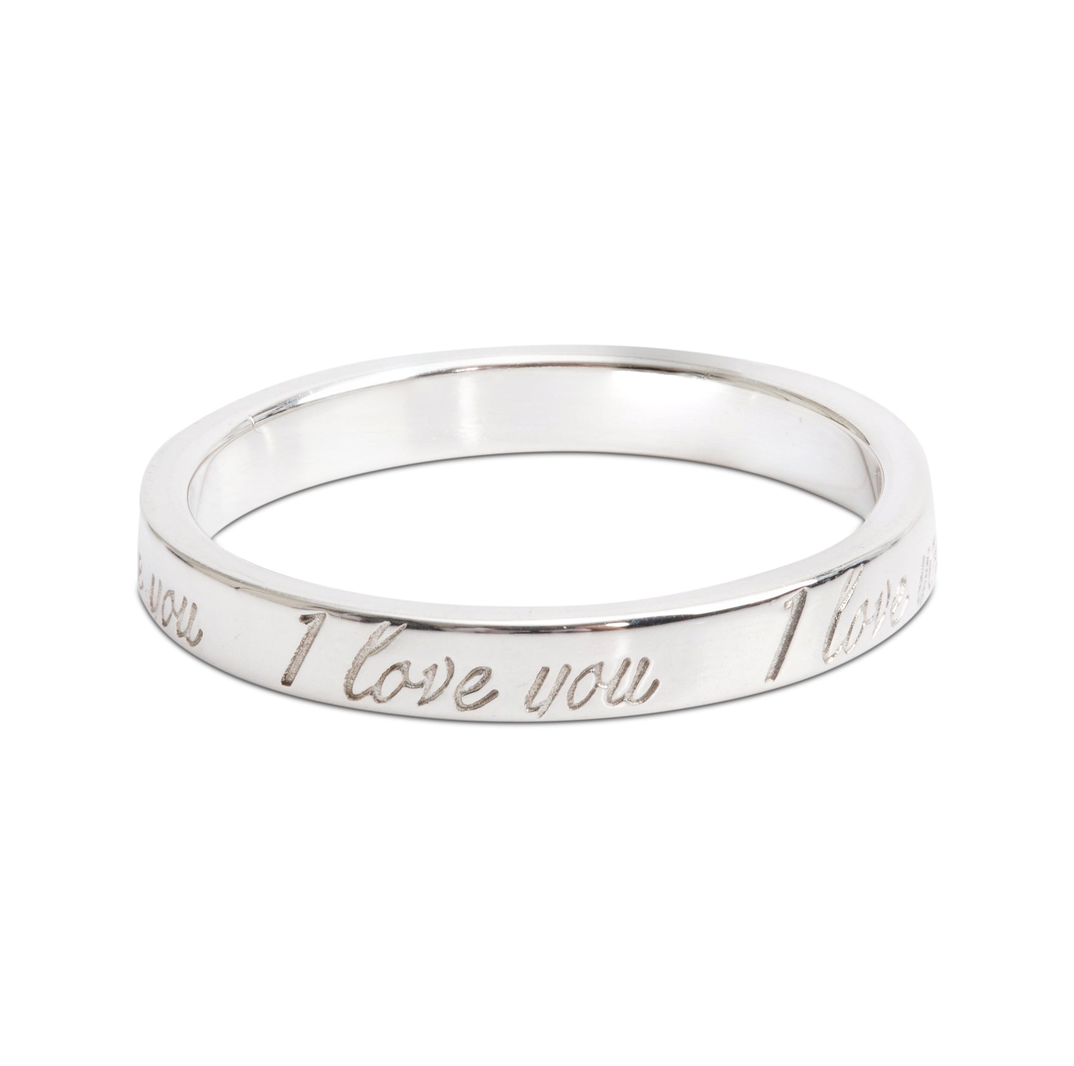 Tiffany & Co. Sterling Silver Notes "I Love You" Ring, Size 6.5