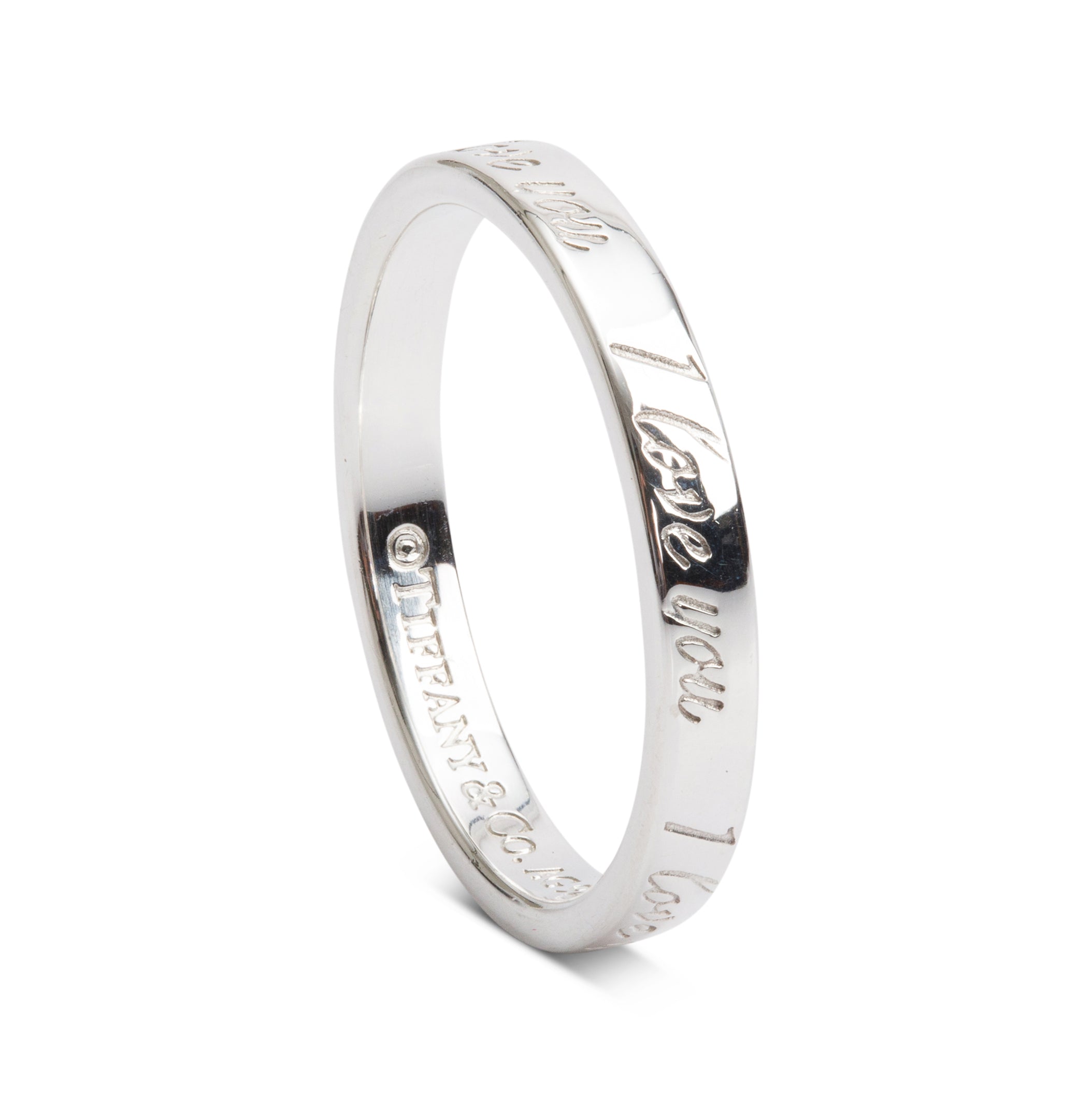 Tiffany & Co. Sterling Silver Notes "I Love You" Ring, Size 6.5