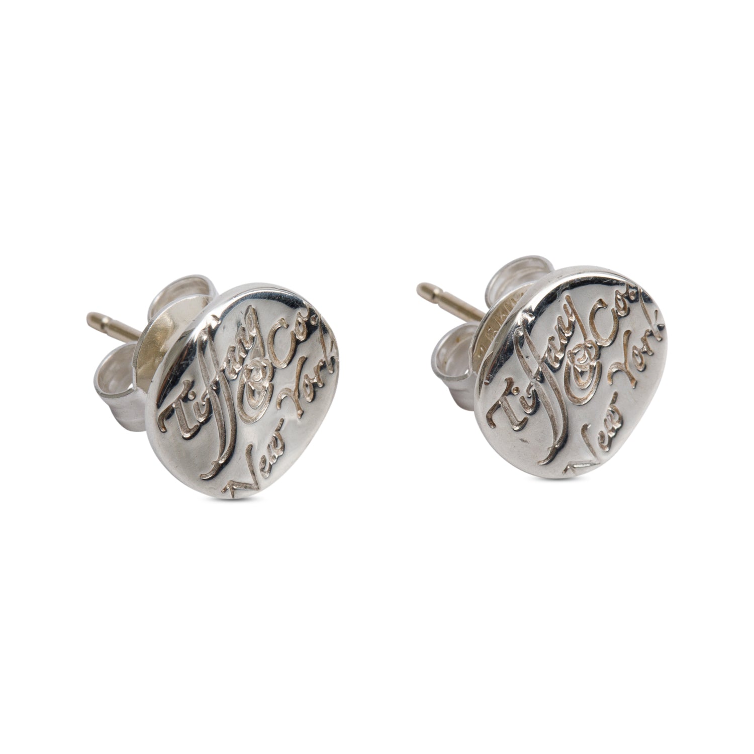 Tiffany & Co. Sterling Silver Notes Round Stud Earrings, 9 MM