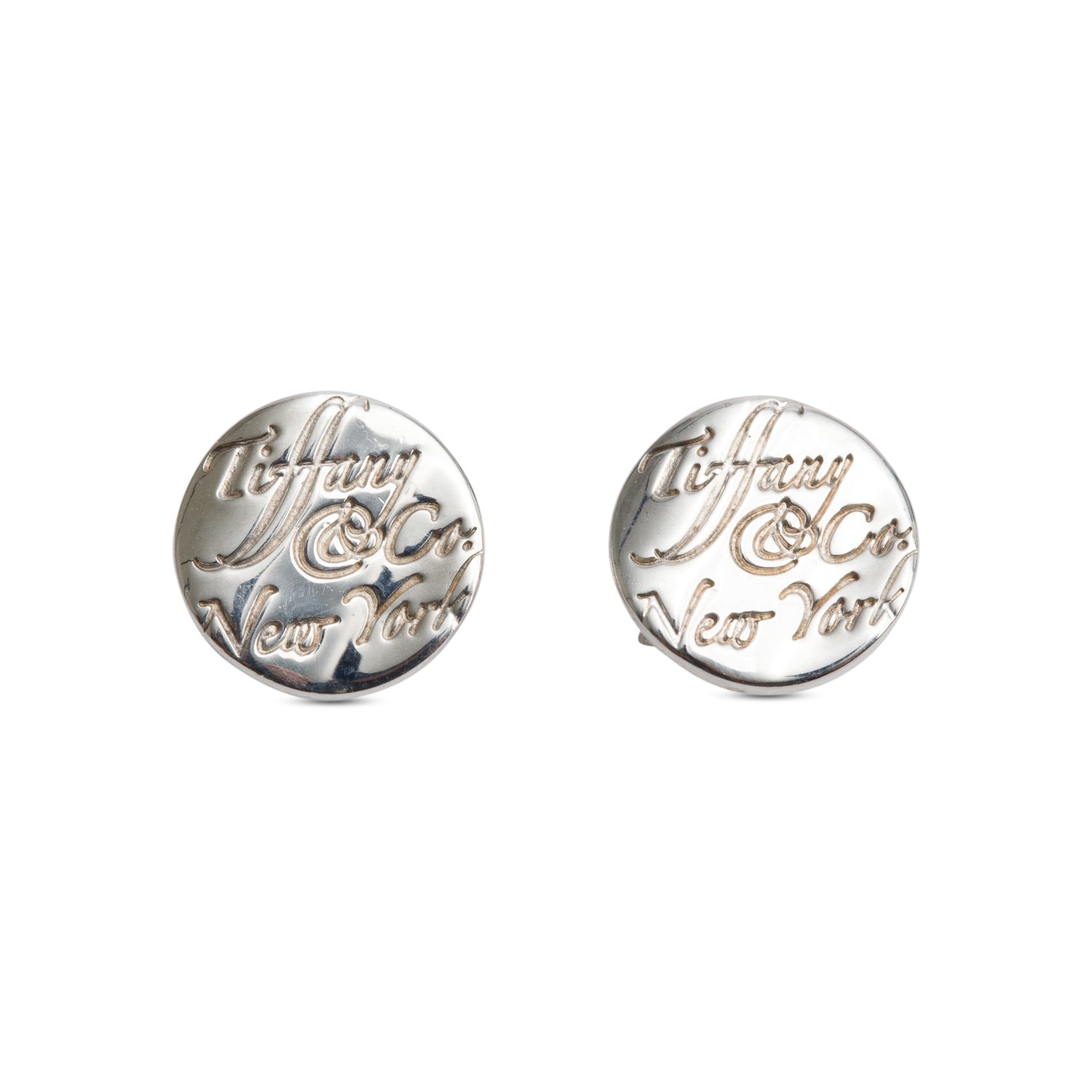 Tiffany & Co. Sterling Silver Notes Round Stud Earrings, 9 MM