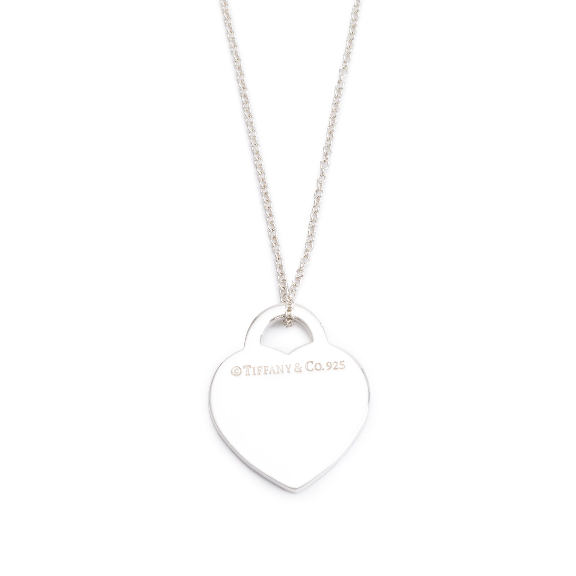 Tiffany & Co. Sterling Silver Notes Small Heart Tag Pendant Necklace