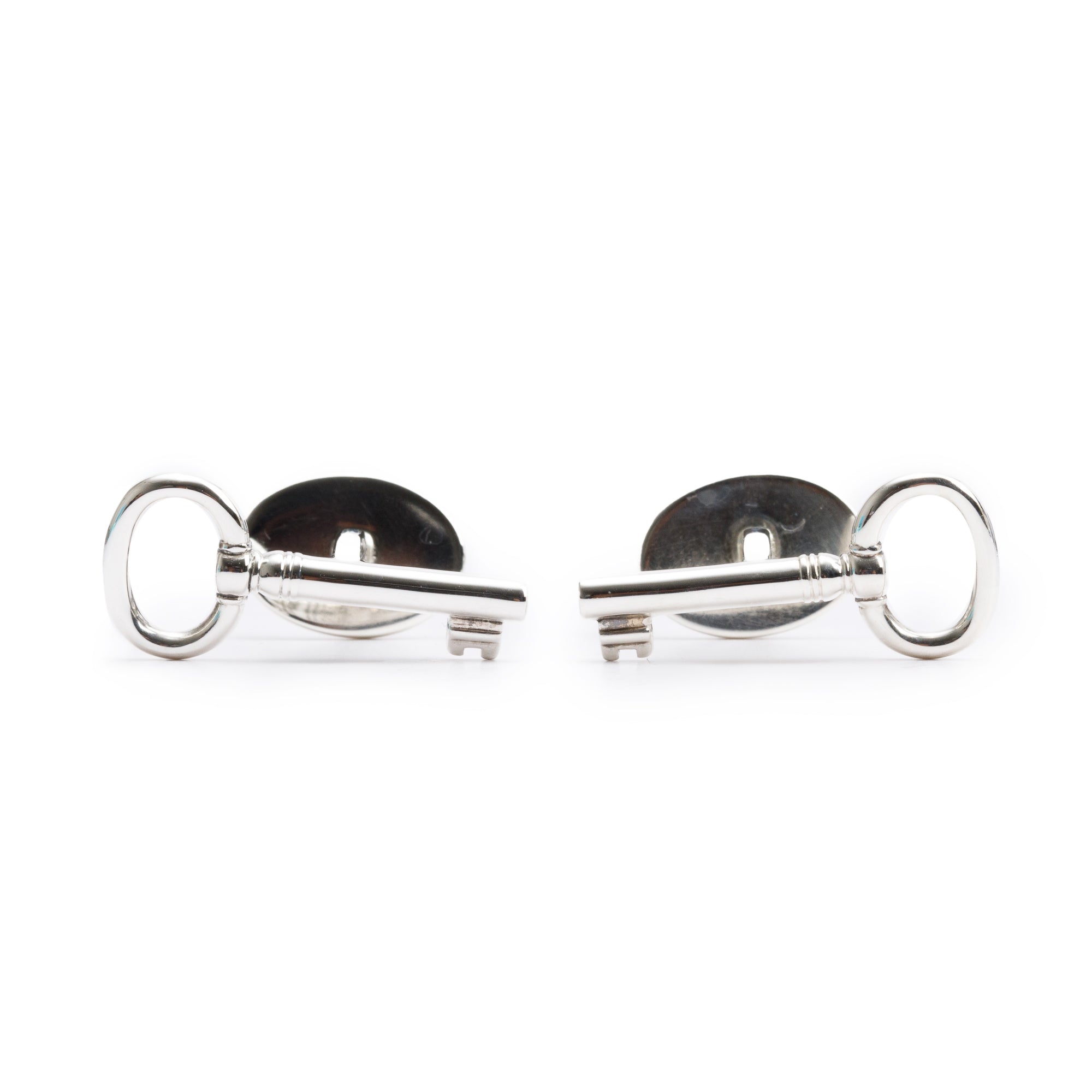 Tiffany & Co. Sterling Silver Oval Key Cufflinks