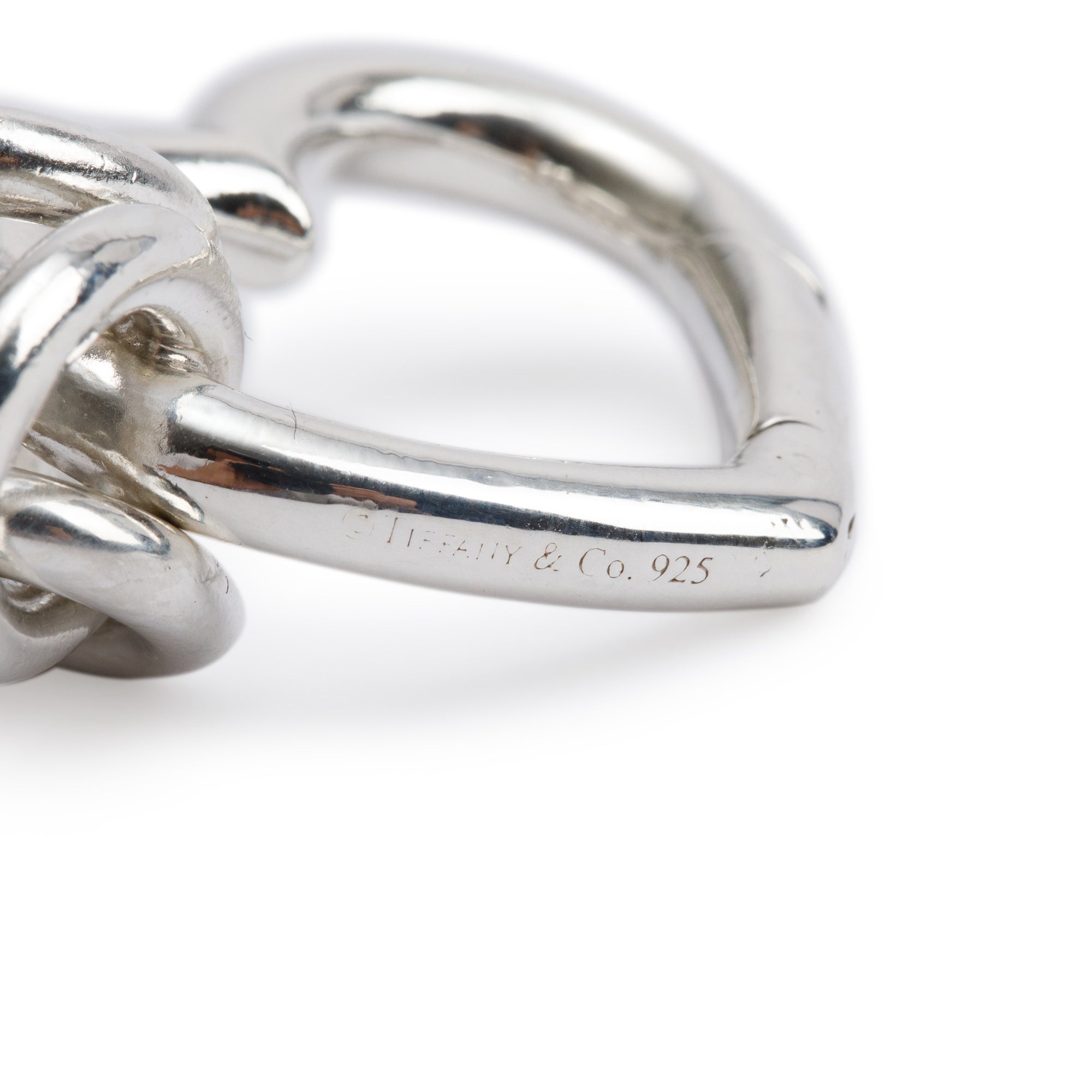 Tiffany & Co. Sterling Silver Oval Link Heart Clasp Bracelet