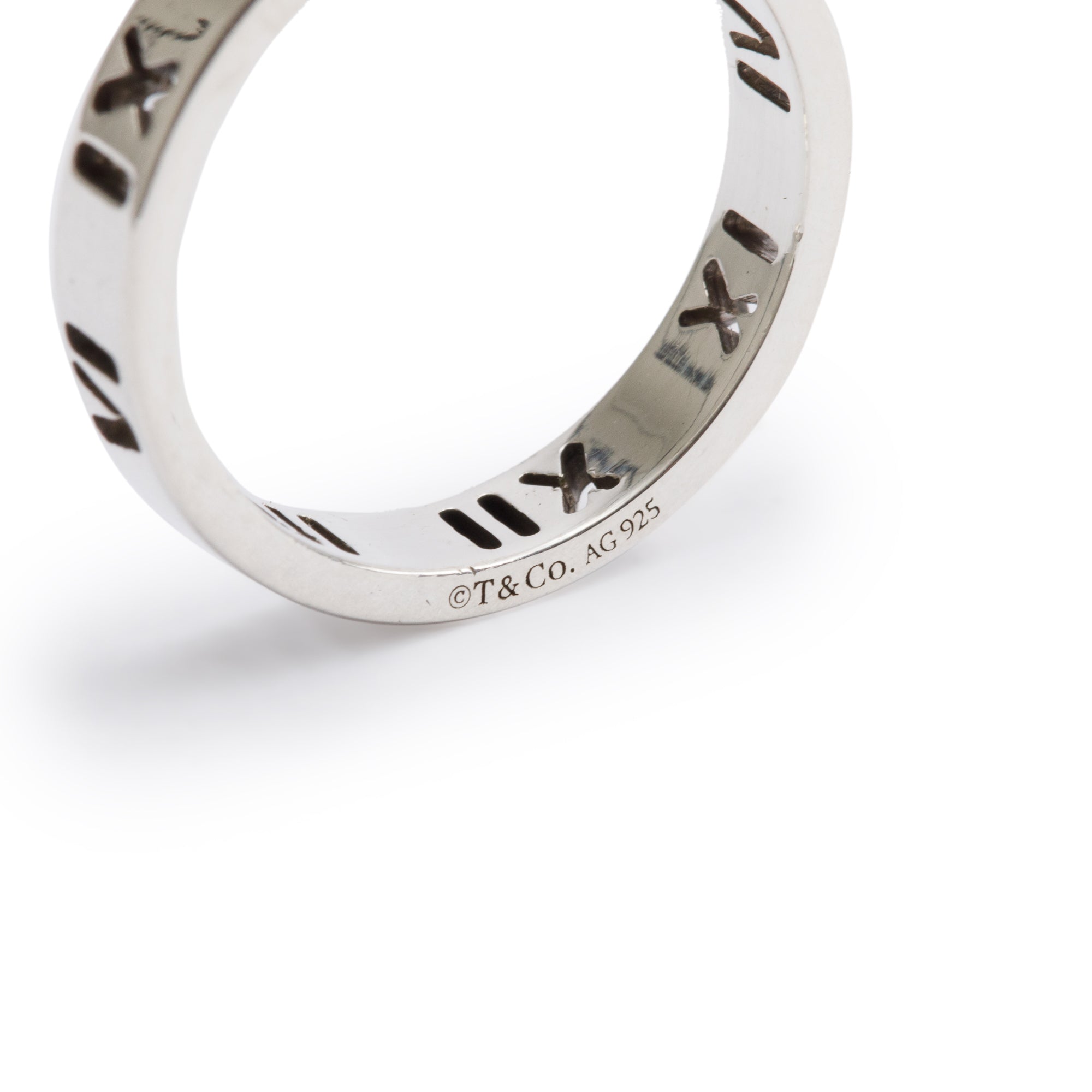 Tiffany & Co. Sterling Silver Pierced Atlas Narrow Band, Ring Size 5