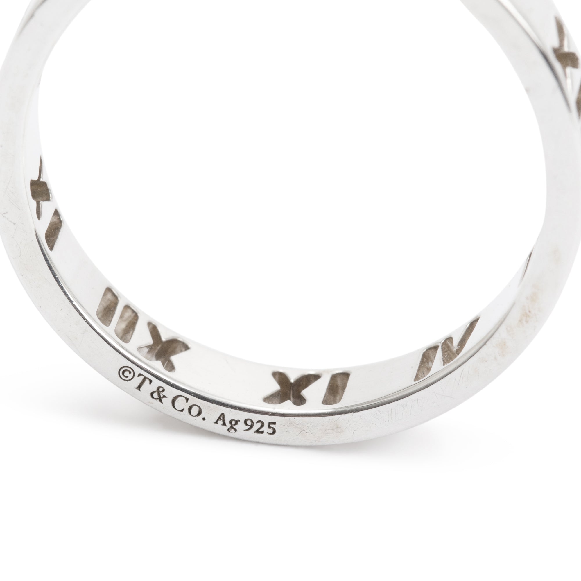 Tiffany & Co. Sterling Silver Pierced Atlas Narrow Band, Ring Size 6.25