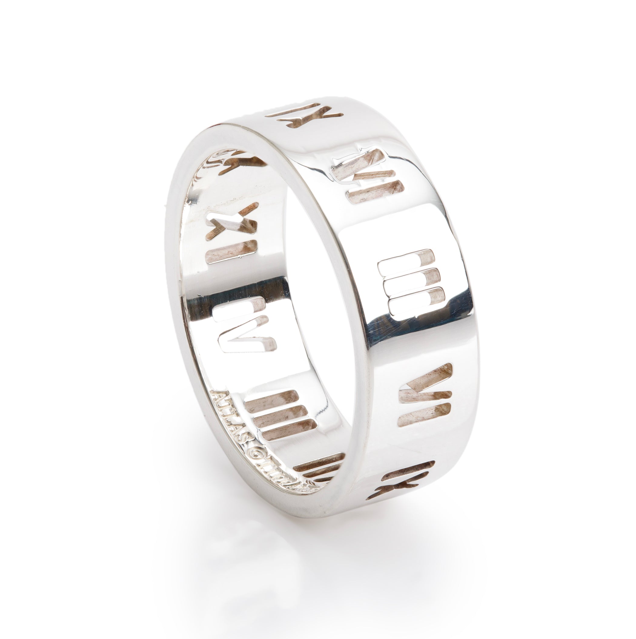 Tiffany & Co. Sterling Silver Pierced Atlas Wide Band, Ring Size 11