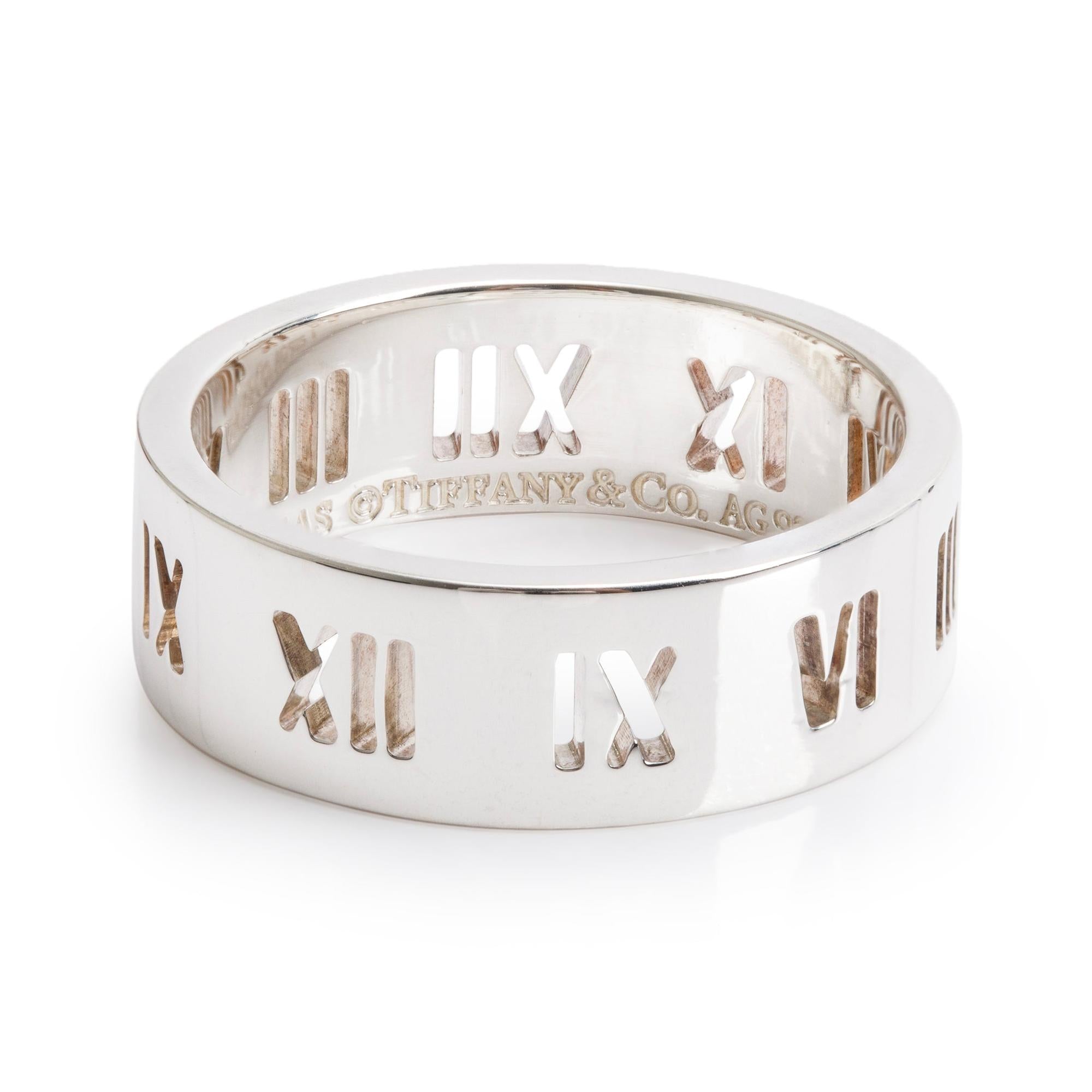 Tiffany & Co. Sterling Silver Pierced Atlas Wide Band, Ring Size 11