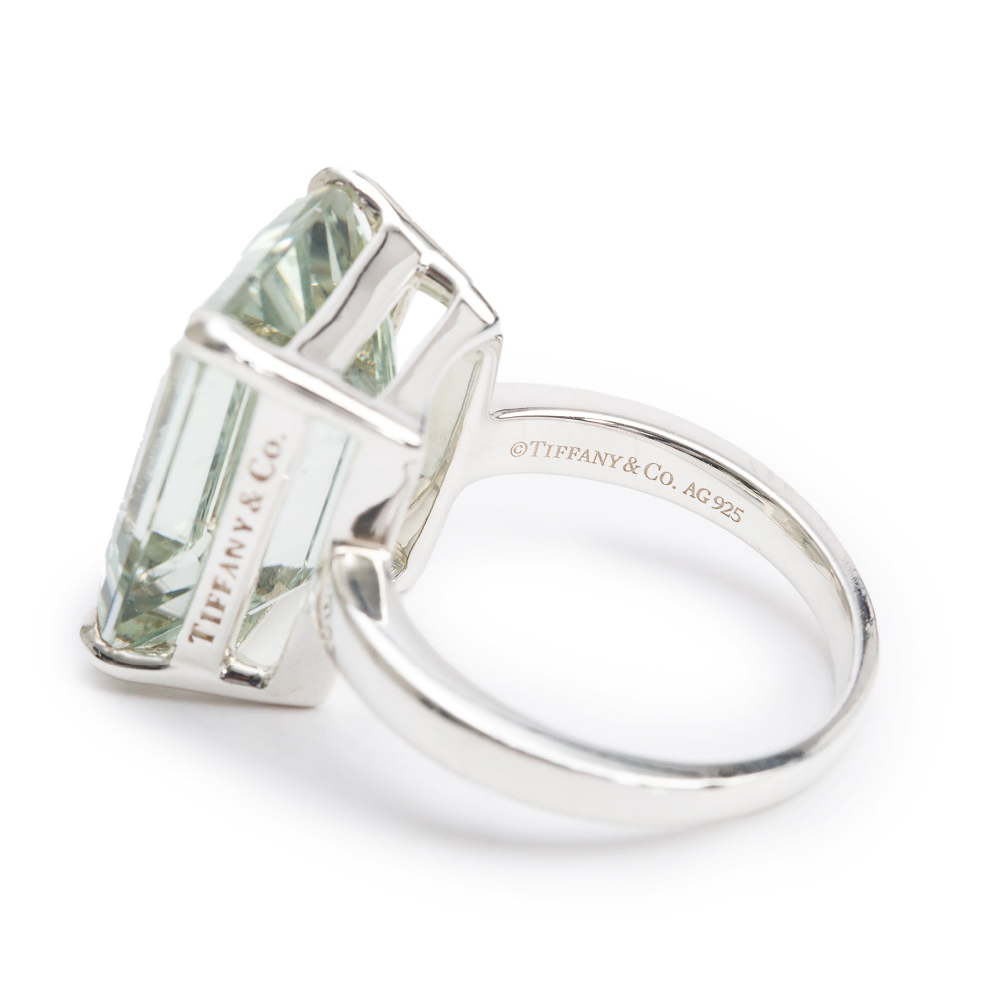 Tiffany & Co. Sterling Silver Prasiolite Sparklers Cocktail Ring, Size 6