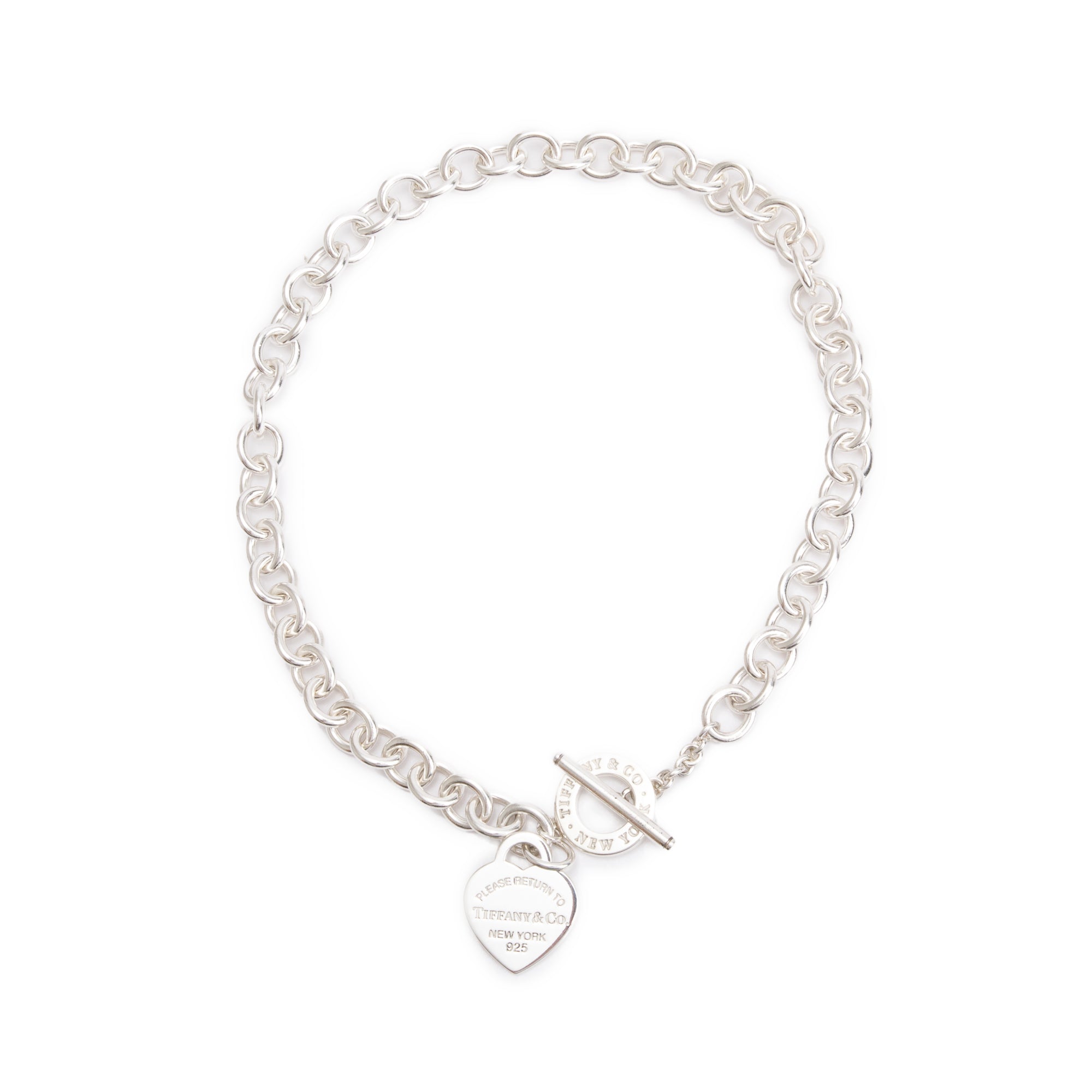 Tiffany & Co. Sterling Silver Return To Tiffany Heart Tag Necklace with Toggle Clasp