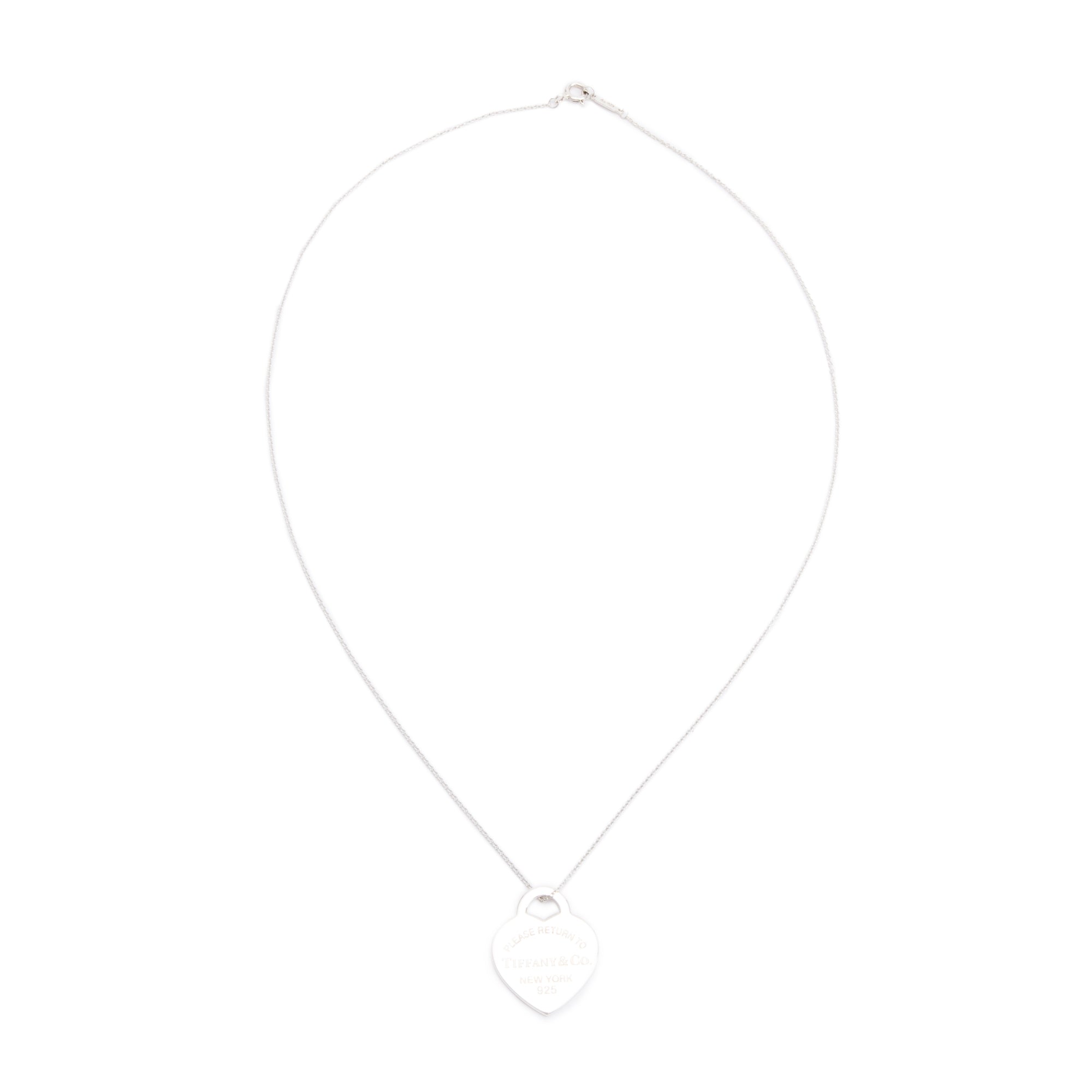 Tiffany & Co. Sterling Silver Return To Tiffany Medium Heart Tag Pendant Necklace