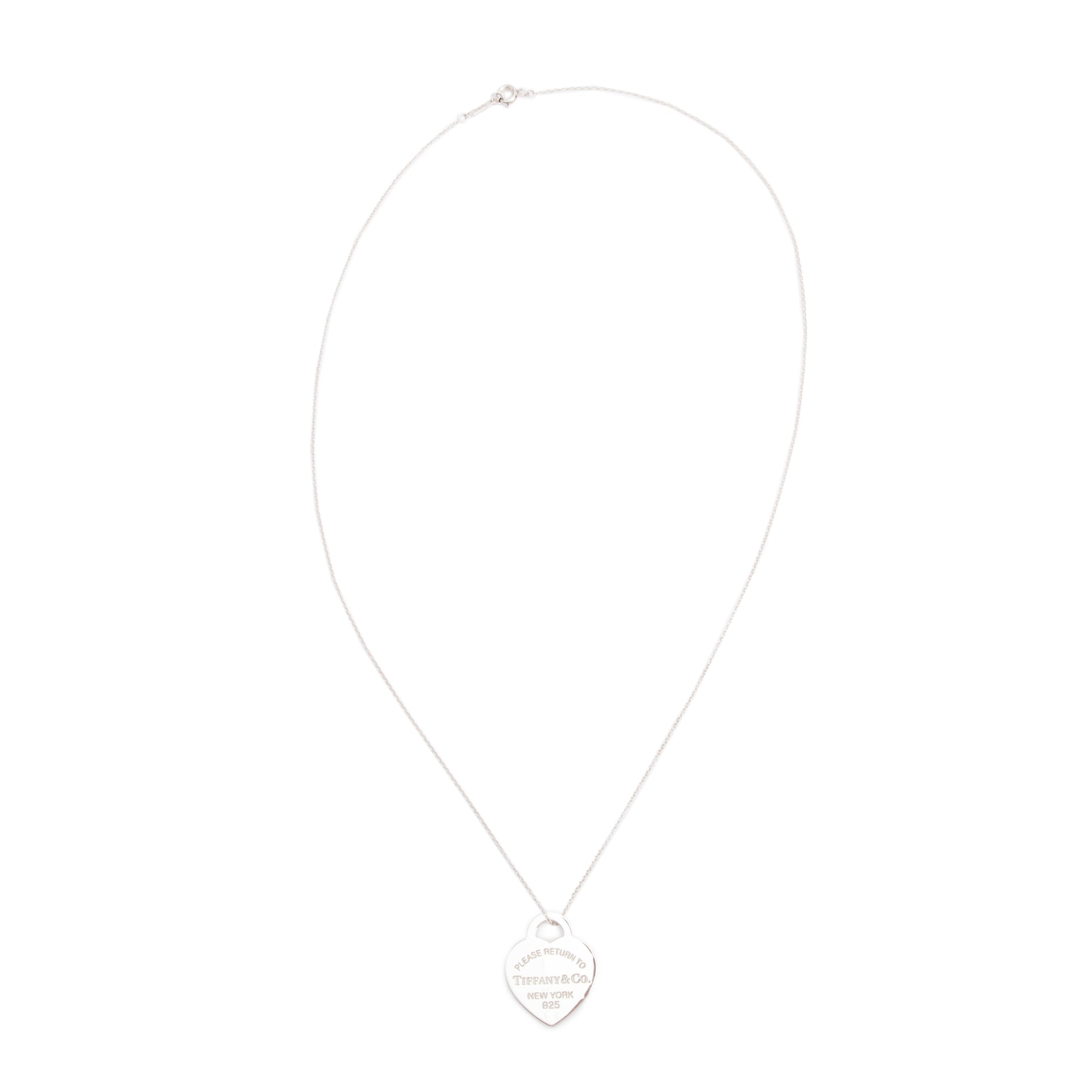 Tiffany & Co. Sterling Silver Return To Tiffany Medium Heart Tag Pendant Necklace
