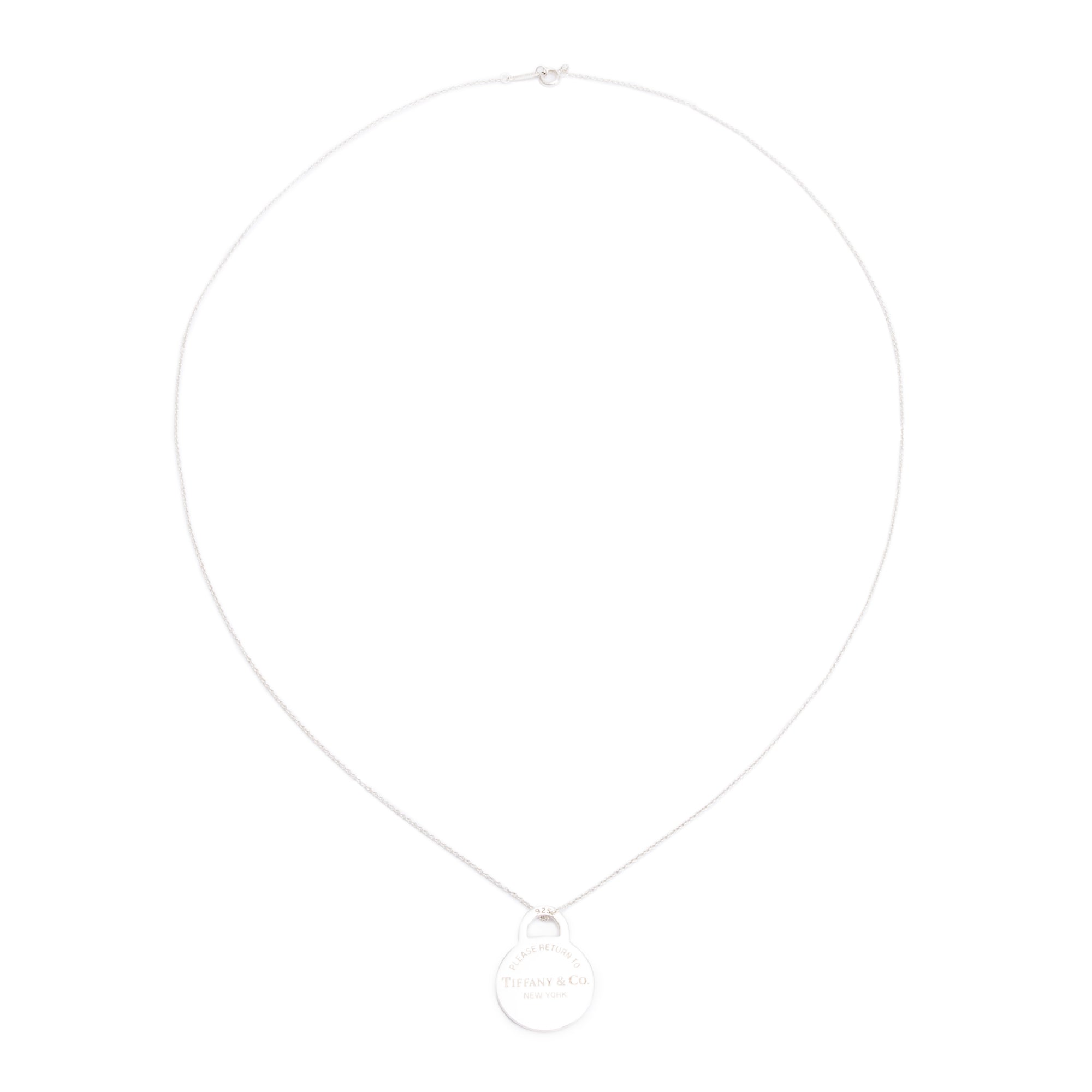 Tiffany & Co. Sterling Silver Return To Tiffany Medium Round Tag Pendant Necklace