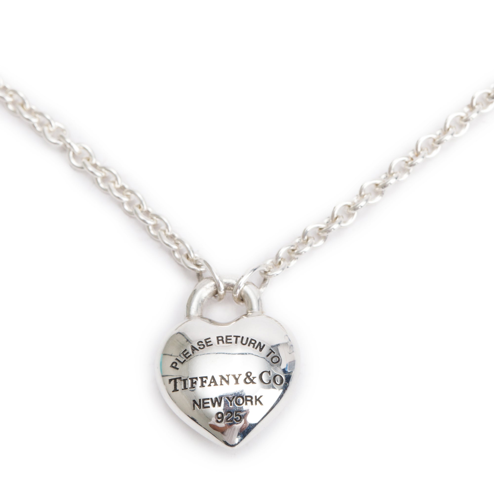 Tiffany & Co. Sterling Silver Return to Tiffany Full Heart Pendant Necklace