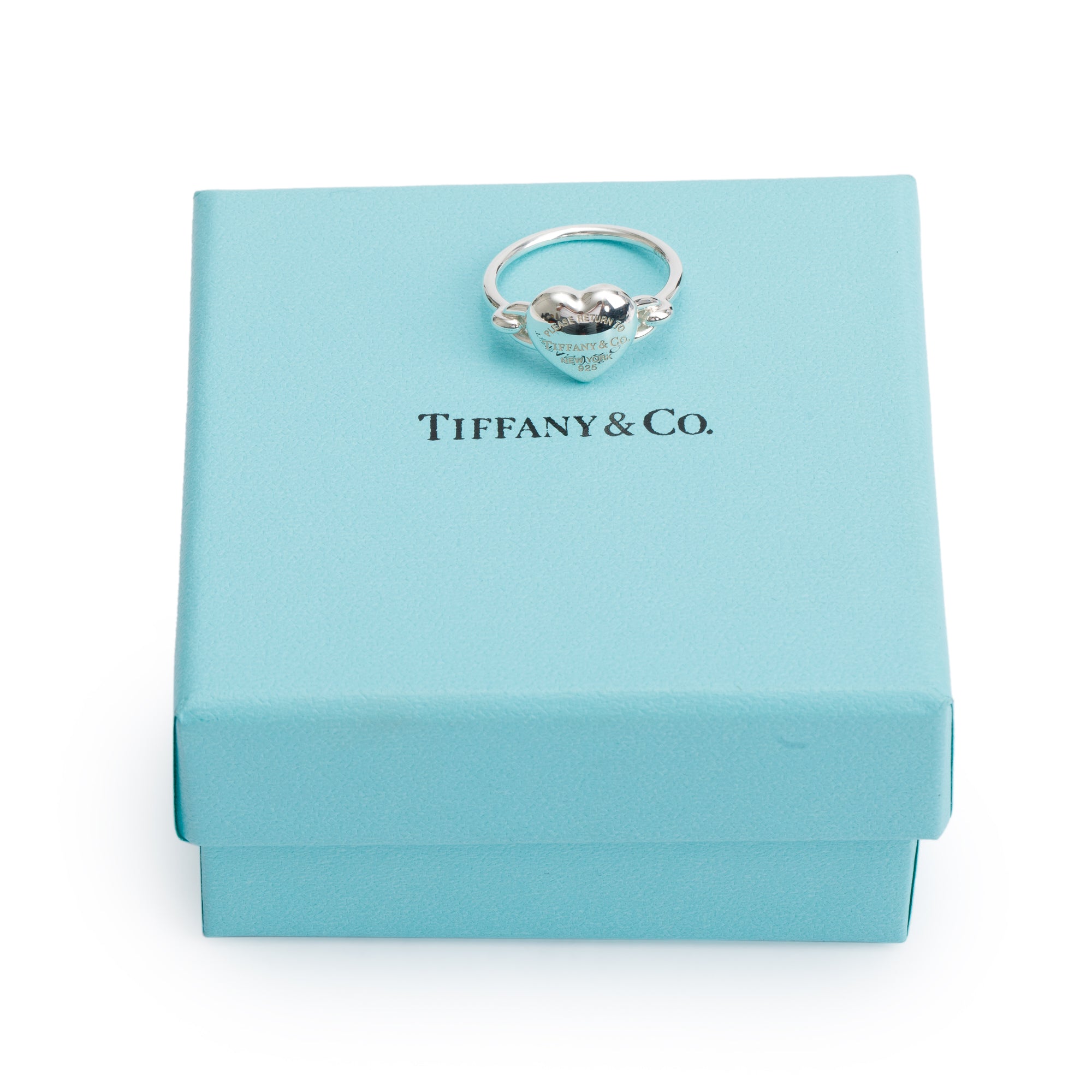 Tiffany & Co. Sterling Silver Return to Tiffany Full Heart Ring, Size 7 w/ Box