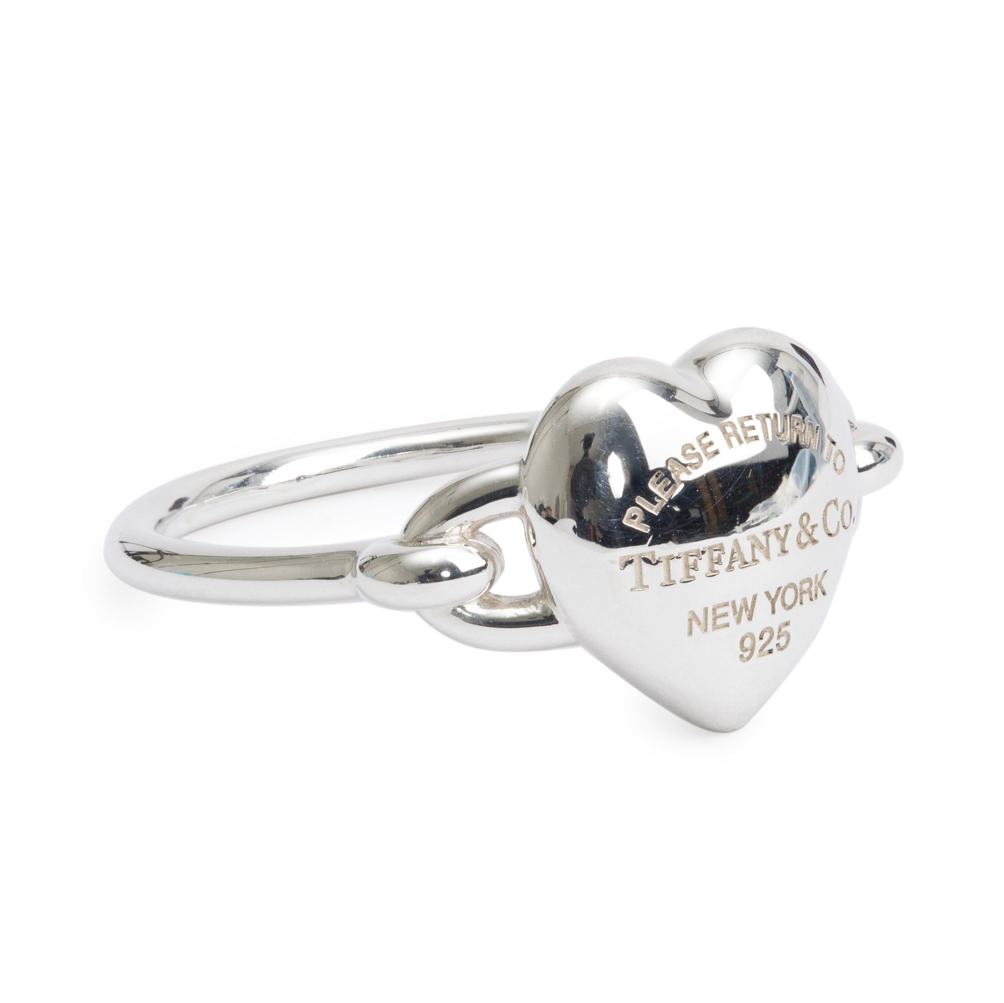 Tiffany & Co. Sterling Silver Return to Tiffany Full Heart Ring, Size 7 w/ Box