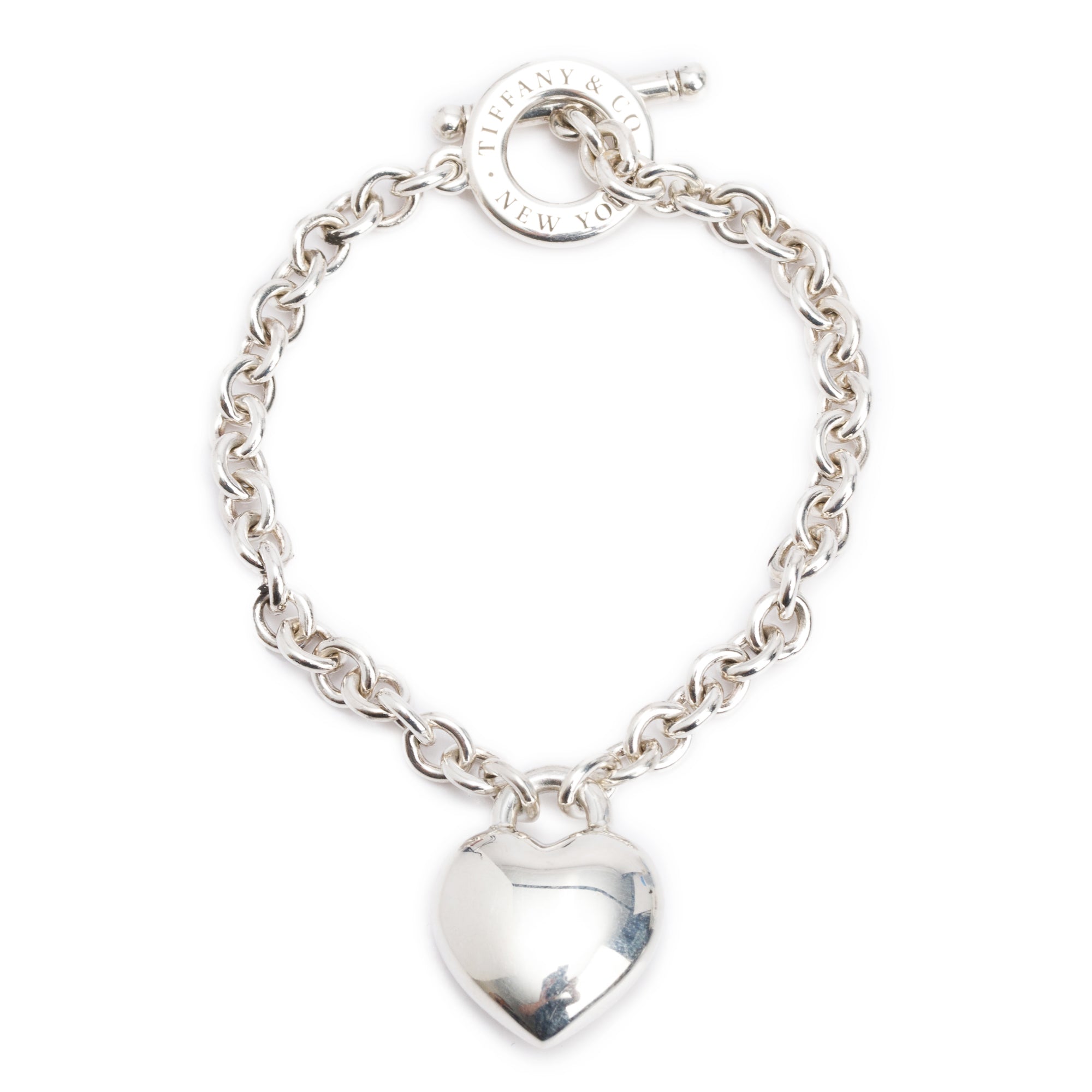 Tiffany & Co. Sterling Silver Return to Tiffany Full Heart Toggle Bracelet w/ Box