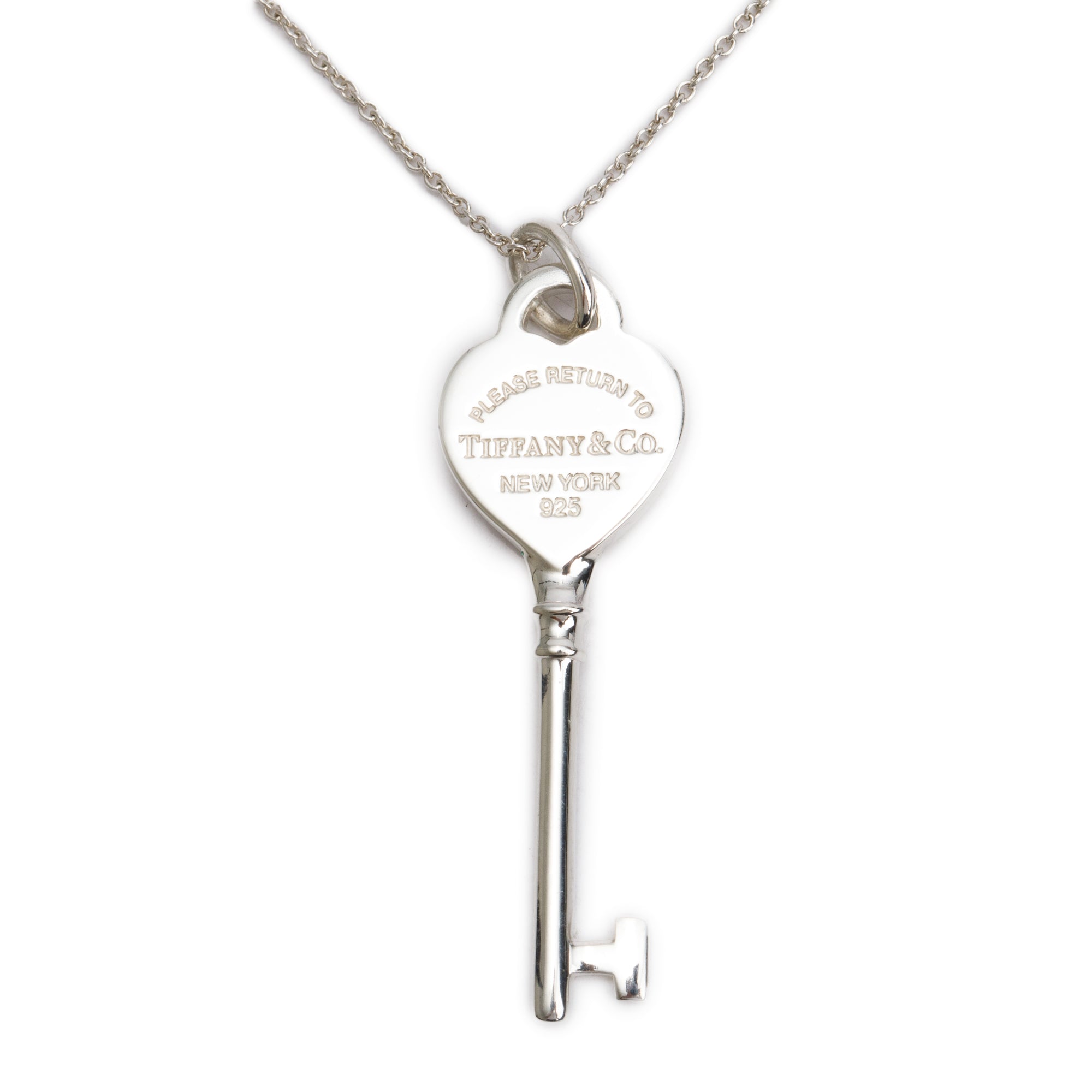 Tiffany & Co. Sterling Silver Return to Tiffany Heart Key Pendant Necklace