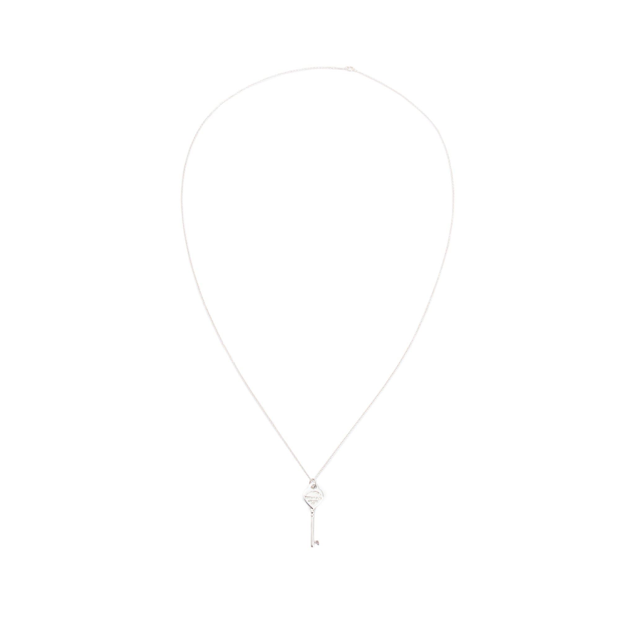 Tiffany & Co. Sterling Silver Return to Tiffany Heart Key Pendant Necklace