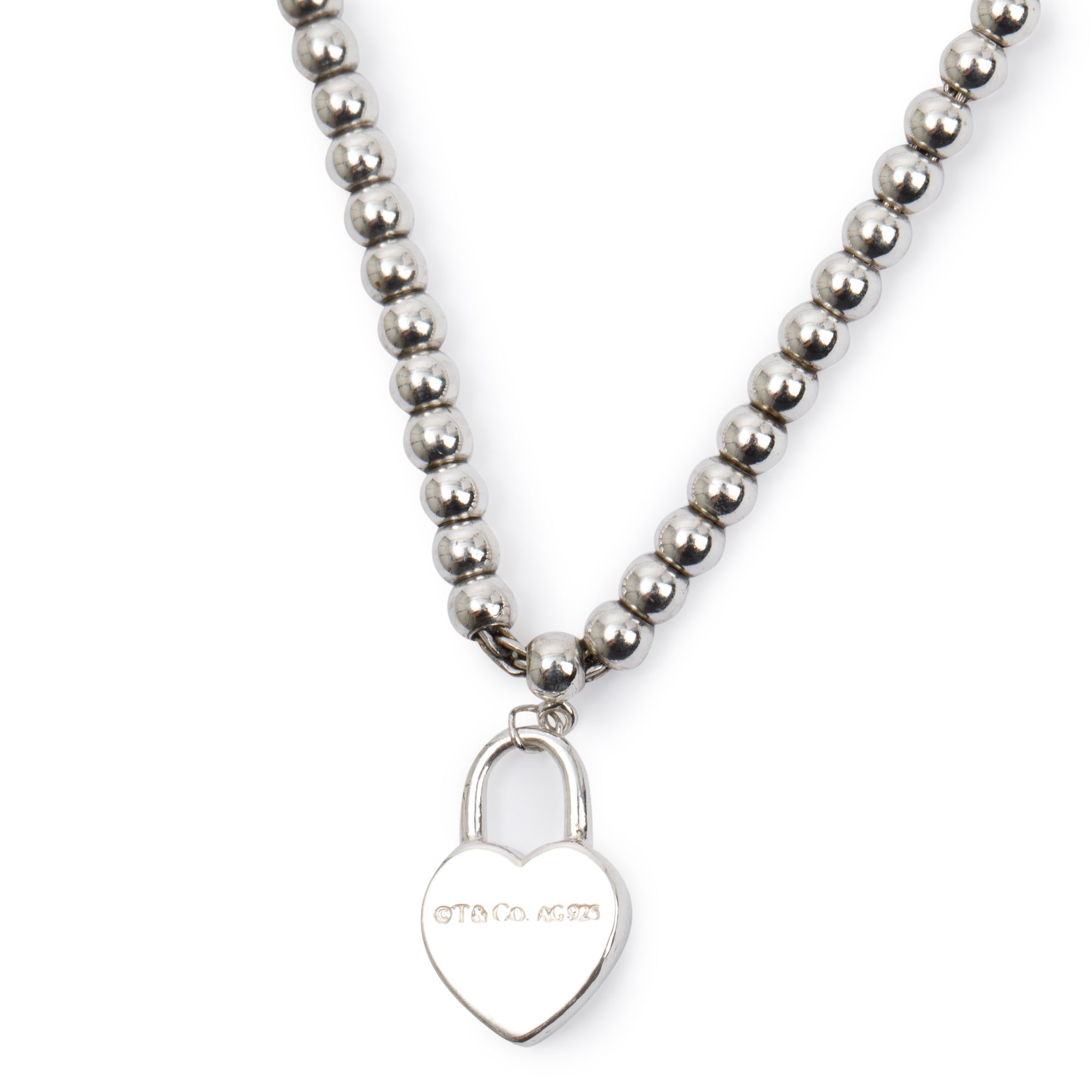 Tiffany & Co. Sterling Silver Return to Tiffany Heart Lock Mini Bead Bracelet