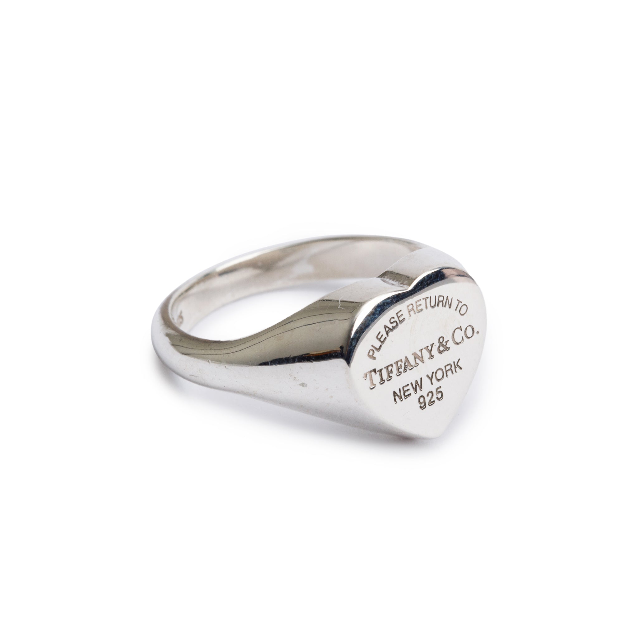 Tiffany & Co. Sterling Silver Return to Tiffany Heart Signet Ring, Size 5.25