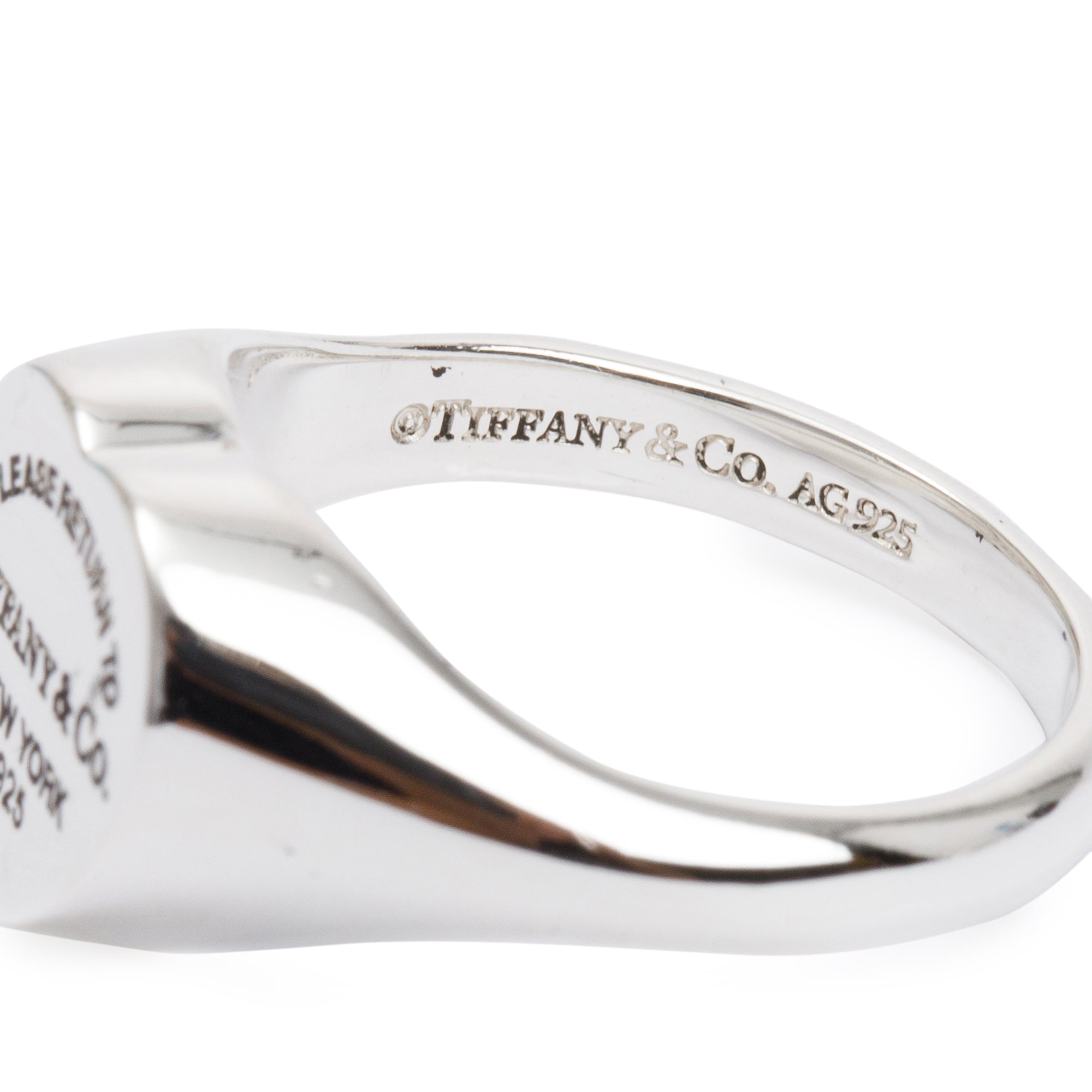 Tiffany & Co. Sterling Silver Return to Tiffany Heart Signet Ring, Size 5.75