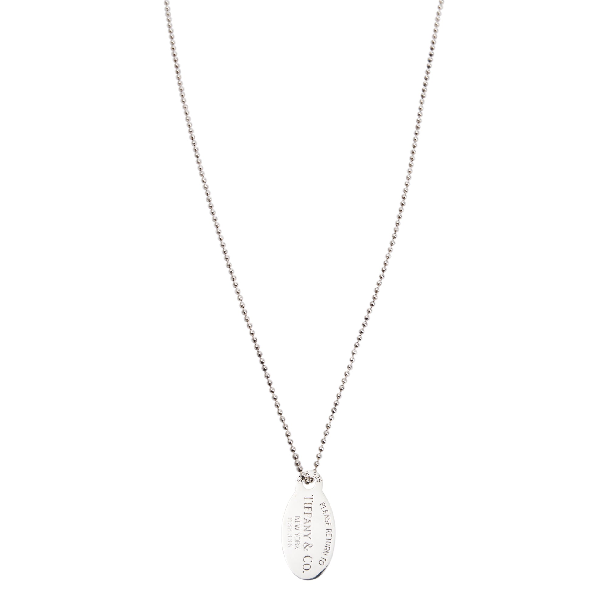 Tiffany & Co. Sterling Silver Return to Tiffany Large Oval Tag Pendant Necklace